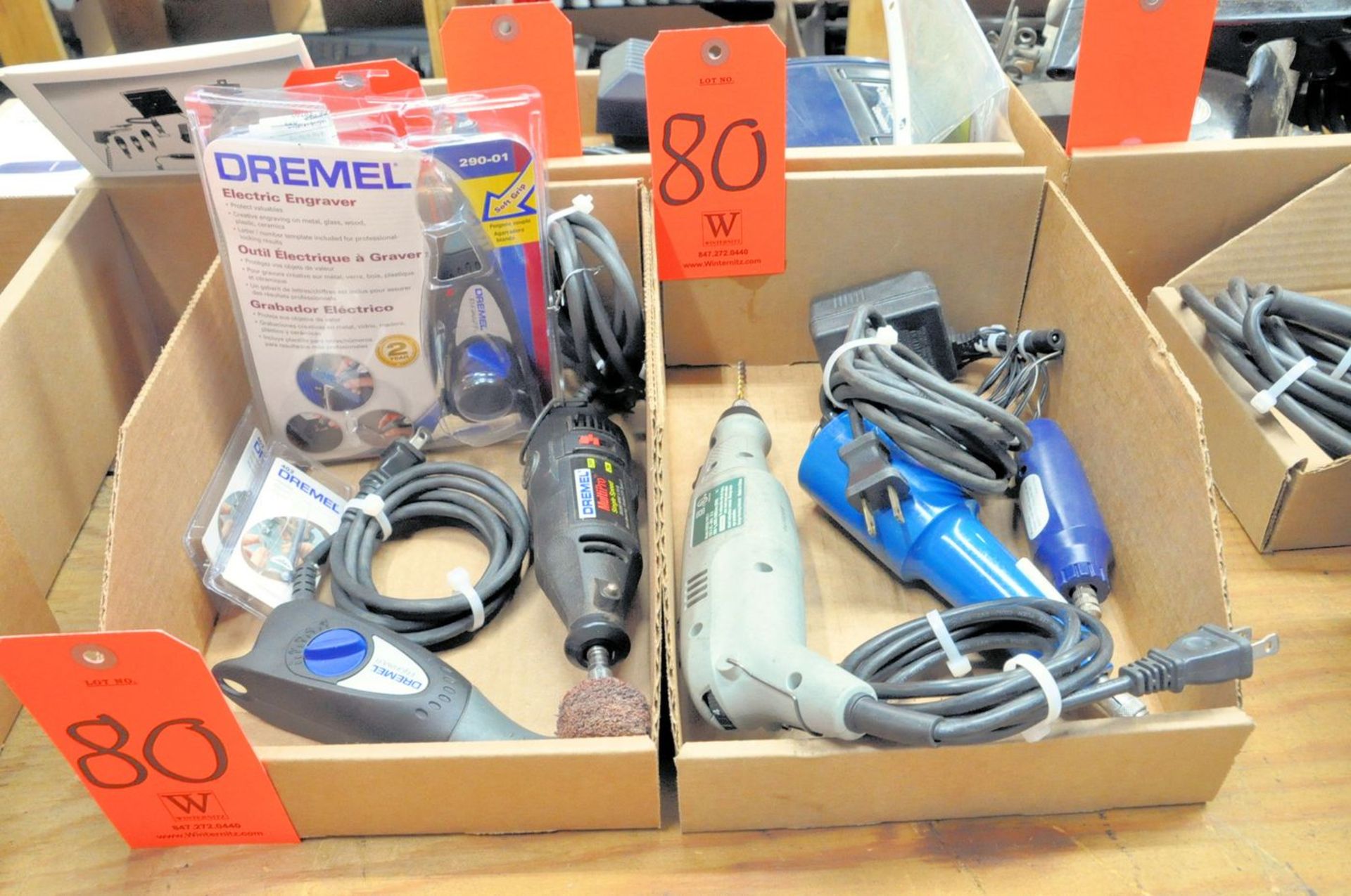 Lot - Dremel Electric Engravers with Electric Rotary Tools in (2) Boxes and (1) Case