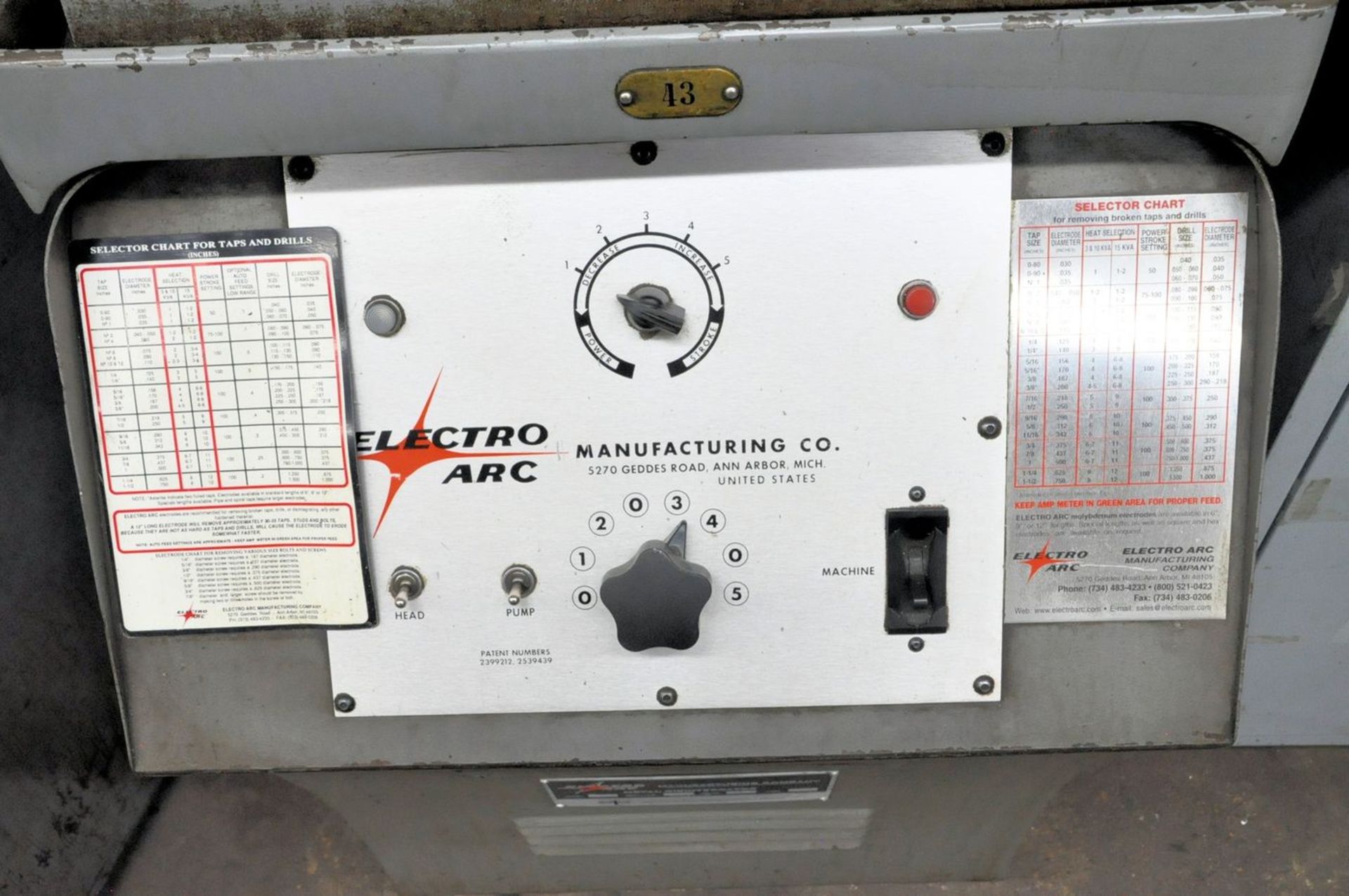 Electro Arc Model 2S Metal Disintegrator, S/N 3487, 7-1/4" X 15-1/2" T-Slot Table, Electro Arc Arc- - Bild 3 aus 8