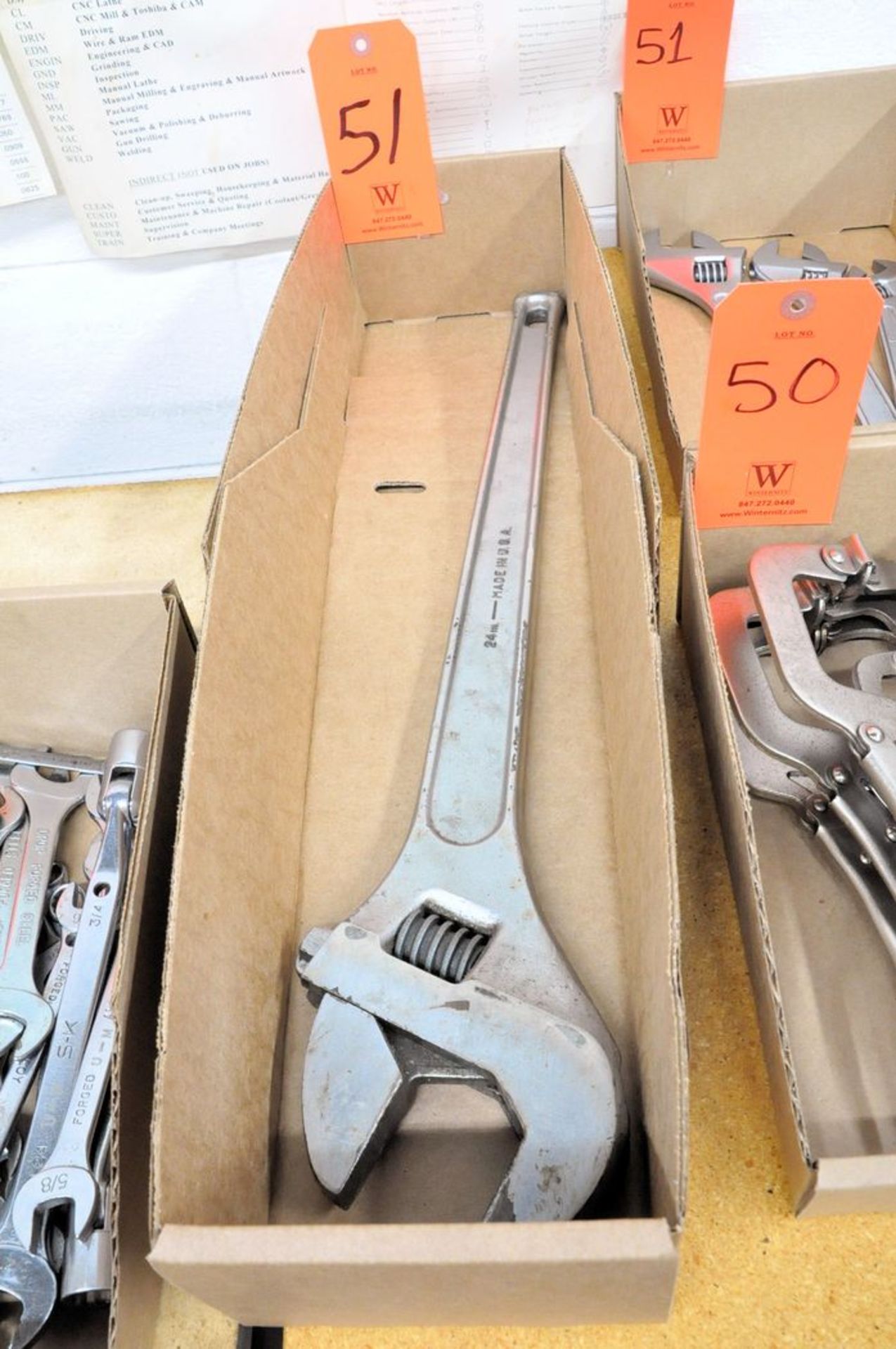 Lot - Adjustable Wrenches Ranging From 8" to 24" in (2) Boxes