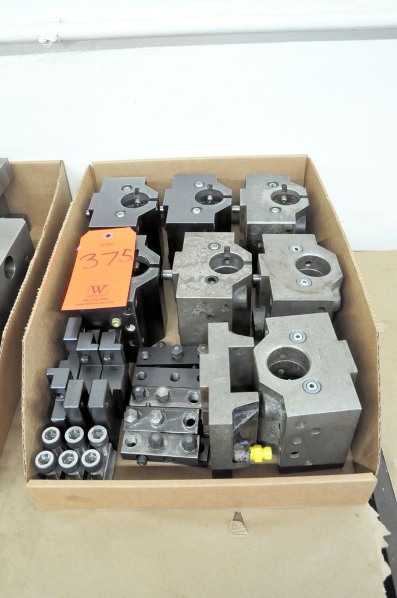 Lot - CNC Lathe Turret Tool Blocks in (1) Box, Used on Mazak Quick Turn 15N and Mazak Quick Turn 250