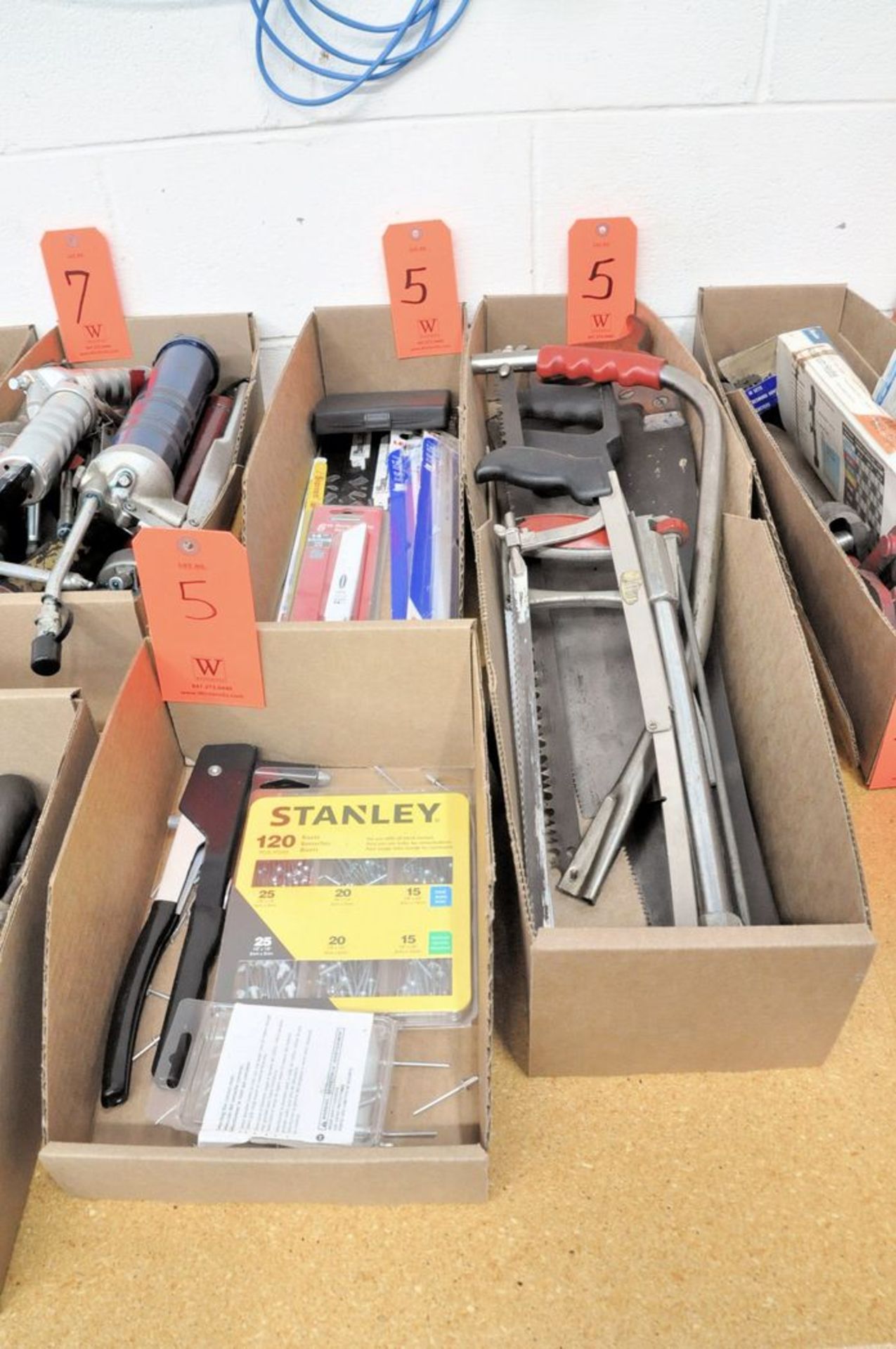 Lot - Hacksaws, Saw Blades and Rivet Tool in (3) Boxes