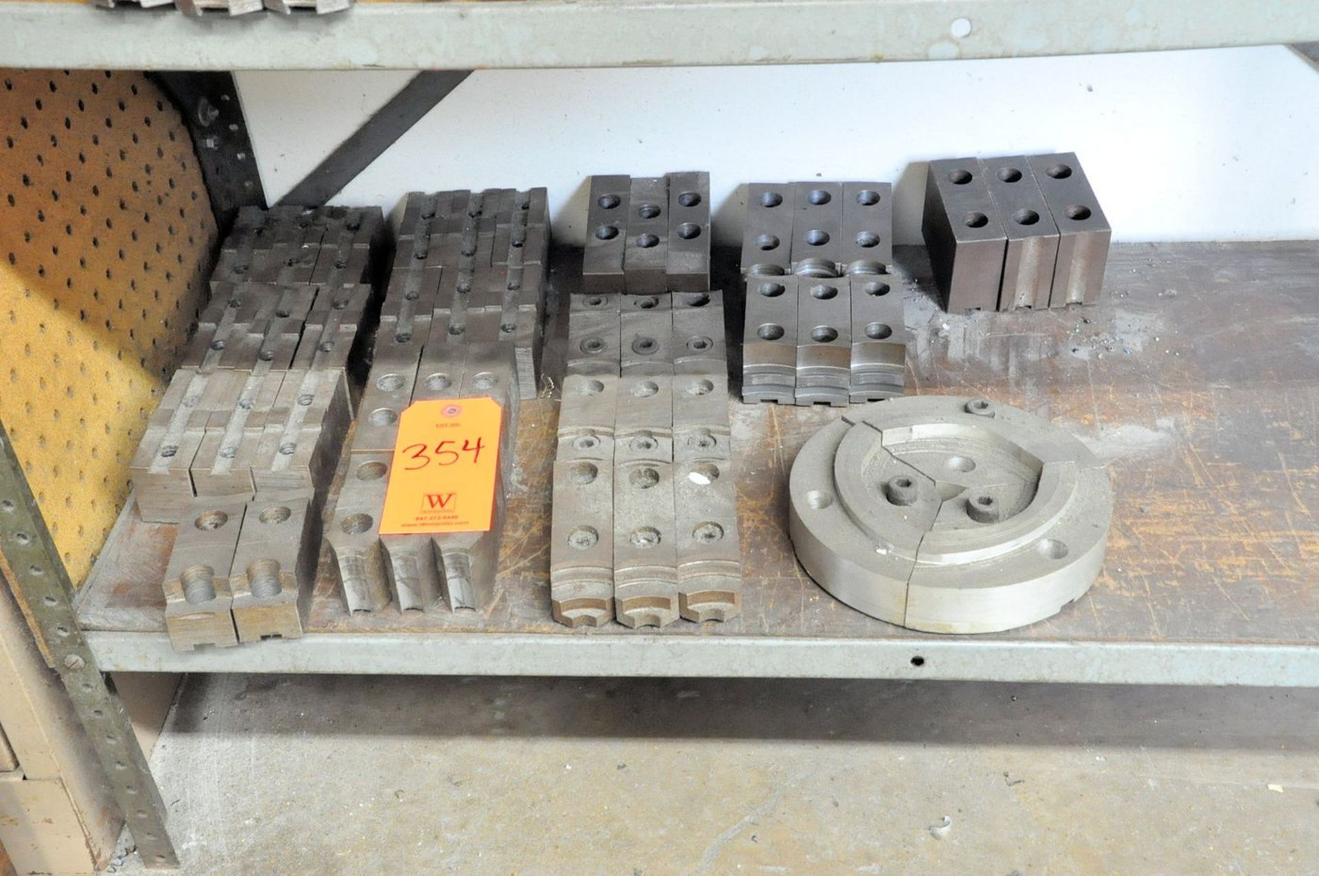 Lot - Lathe Chuck Jaws on (1) Shelf