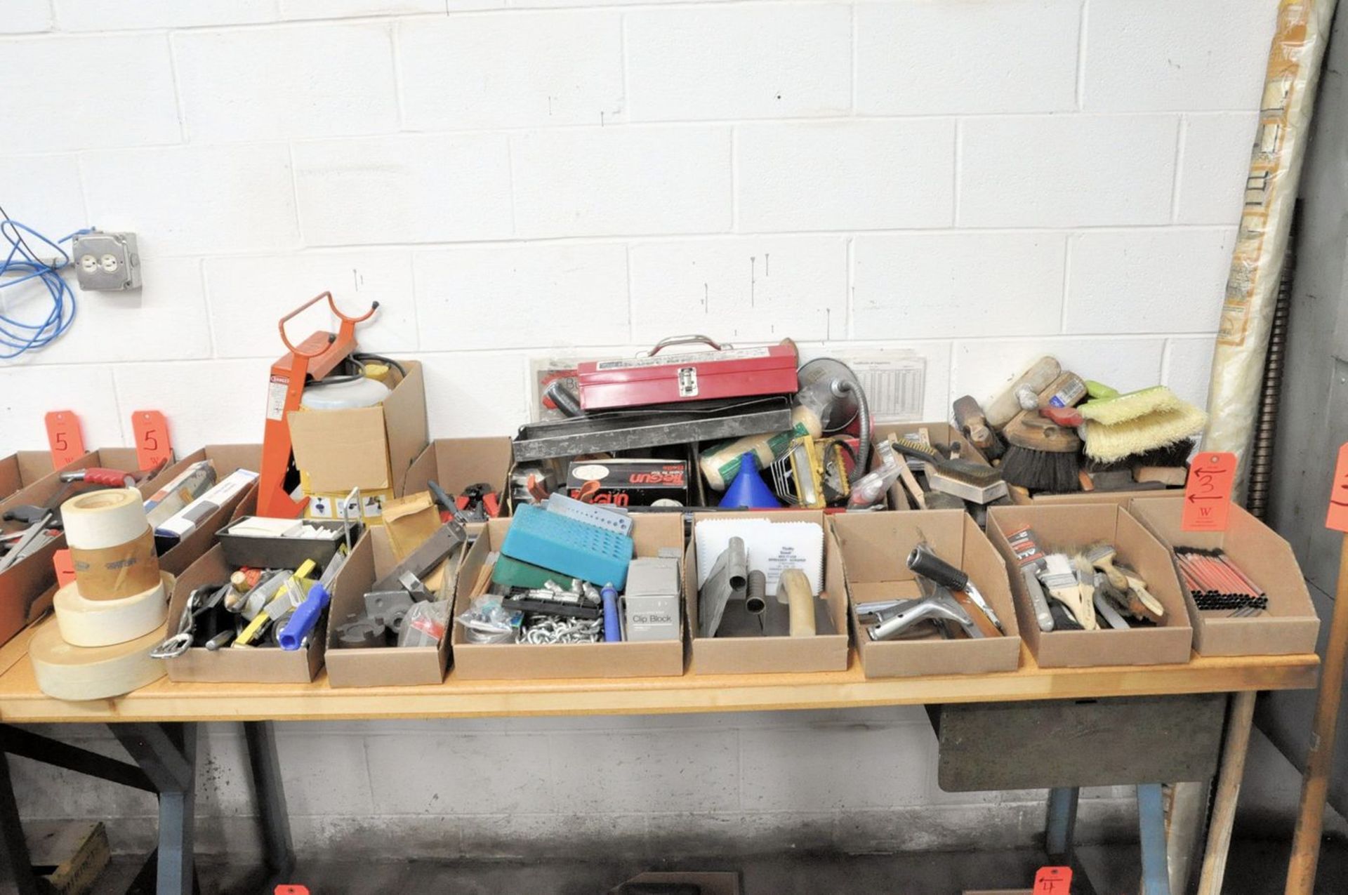 Lot - Brushes, Paint Tray, Paint Sprayer, Wire Strippers, Tape Measures, Utility Knives,