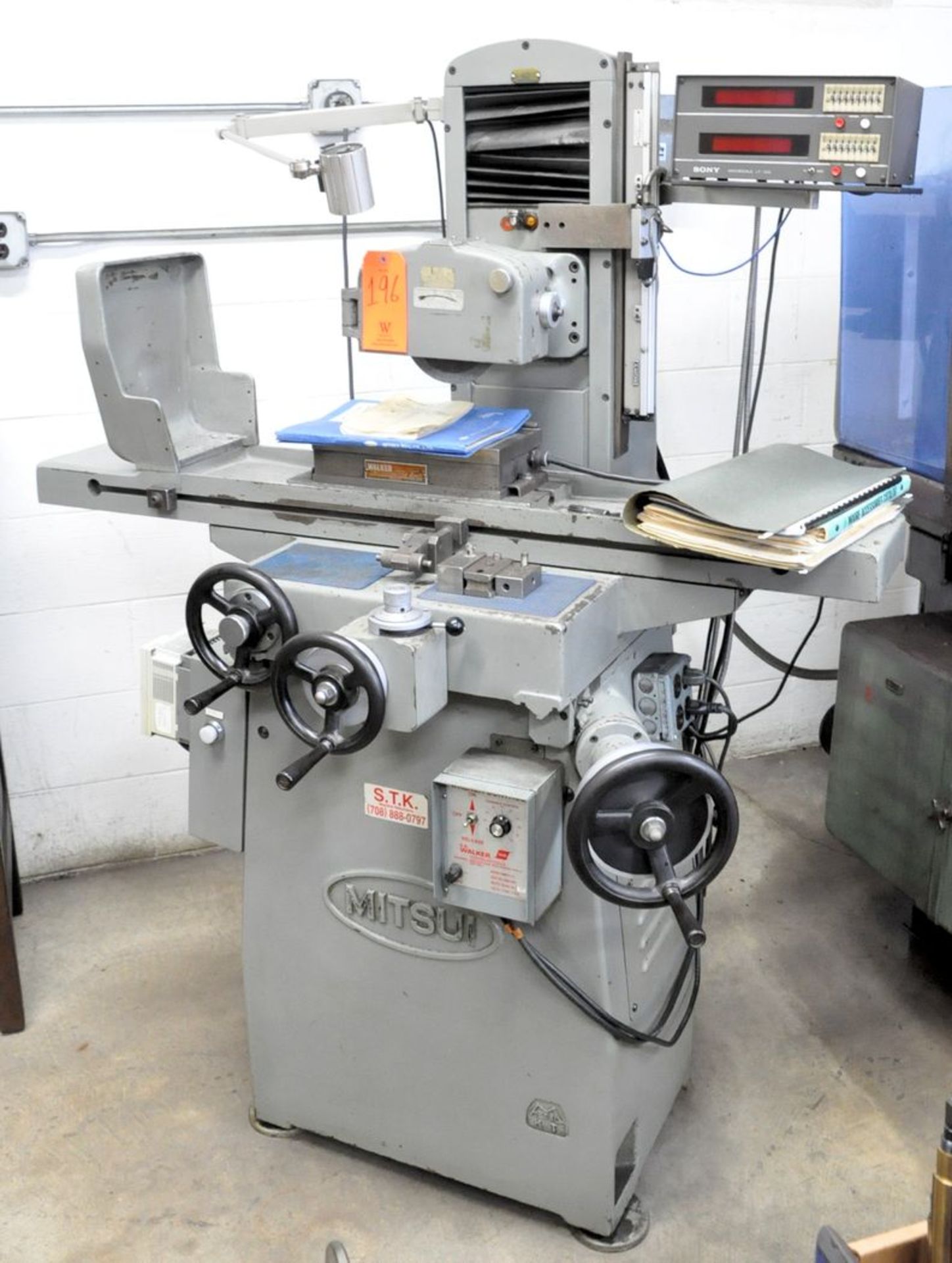 Mitsui Model 200MDX 6" X 12" Hand Feed Surface Grinder, Sony Magnascale LF200 2-Axis Digital