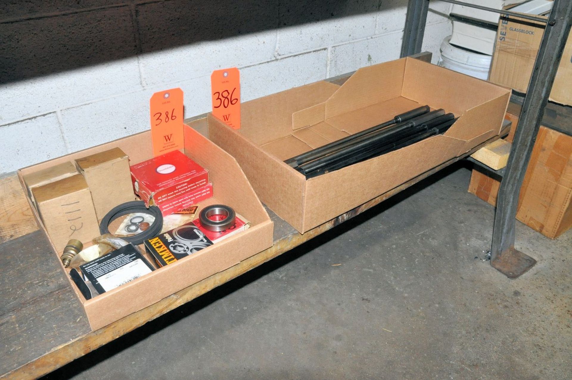 Lot - Vertical Mill Parts and Draw Bars in (2) Boxes Under (1) Bench - Image 2 of 2