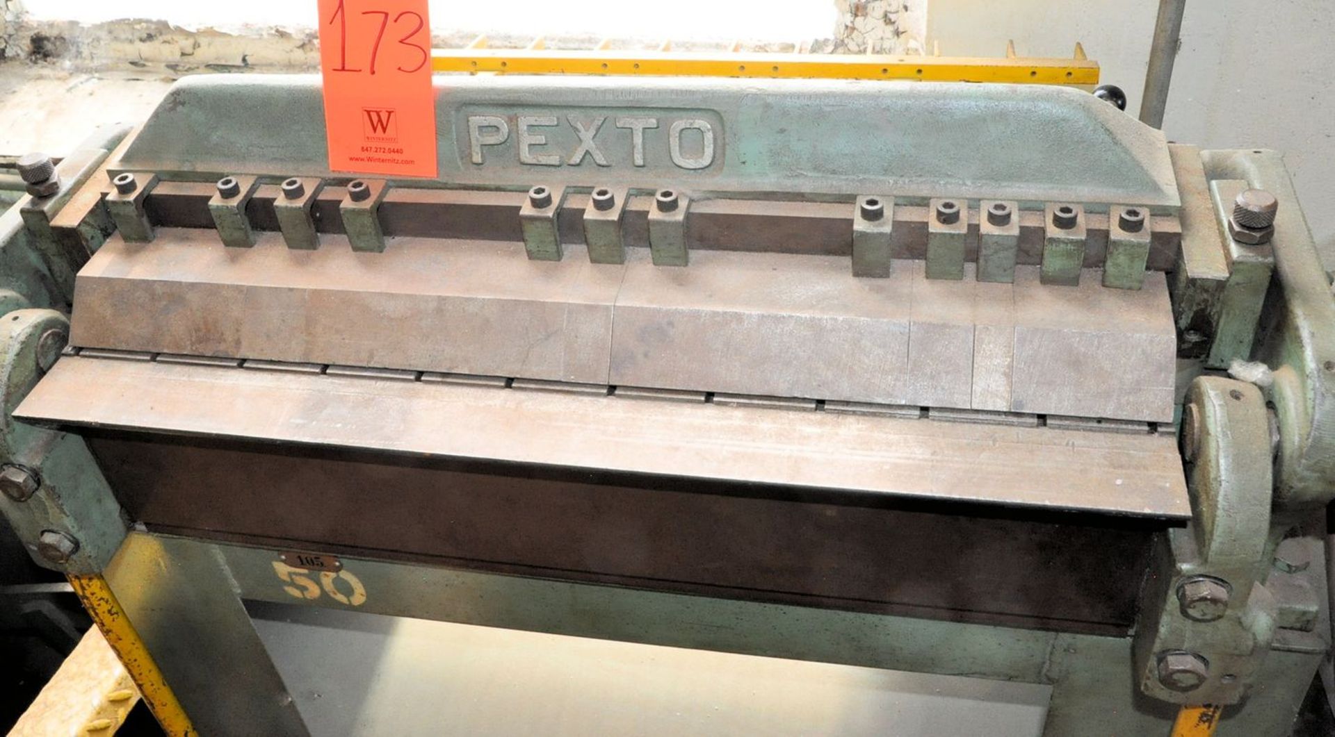 Pexto Model PX24A 16 Gauge X 24" Manual Finger Brake, S/N 270D on Steel Stand - Image 2 of 2