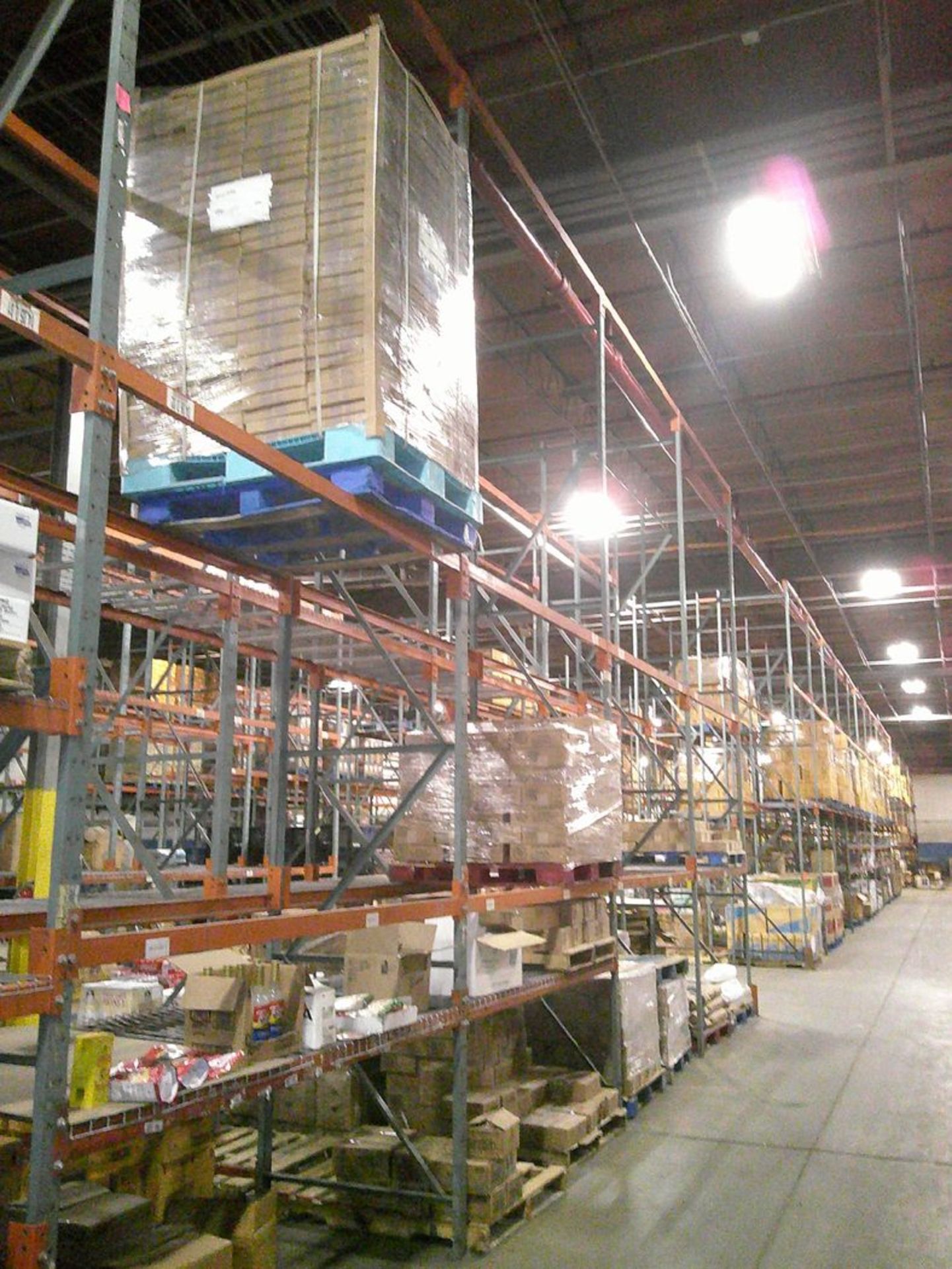 Sections of Interlake 42" x 8' x 19' Bolted Pallet Racking, Including: (20) Uprights, (126) 3" - Image 4 of 7