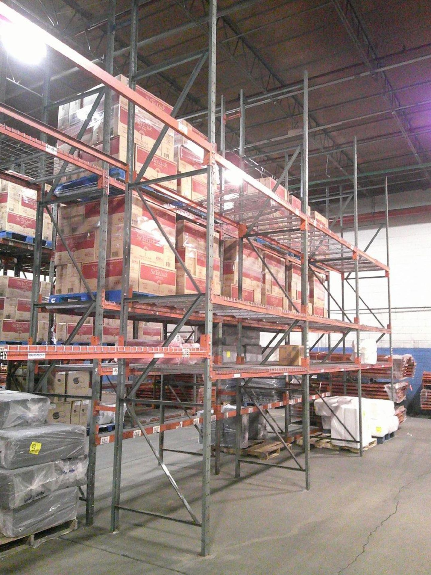 Sections of Interlake 42" x 8' x 19' Bolted Pallet Racking, Including: (40) Uprights, (180) 3" - Image 6 of 11