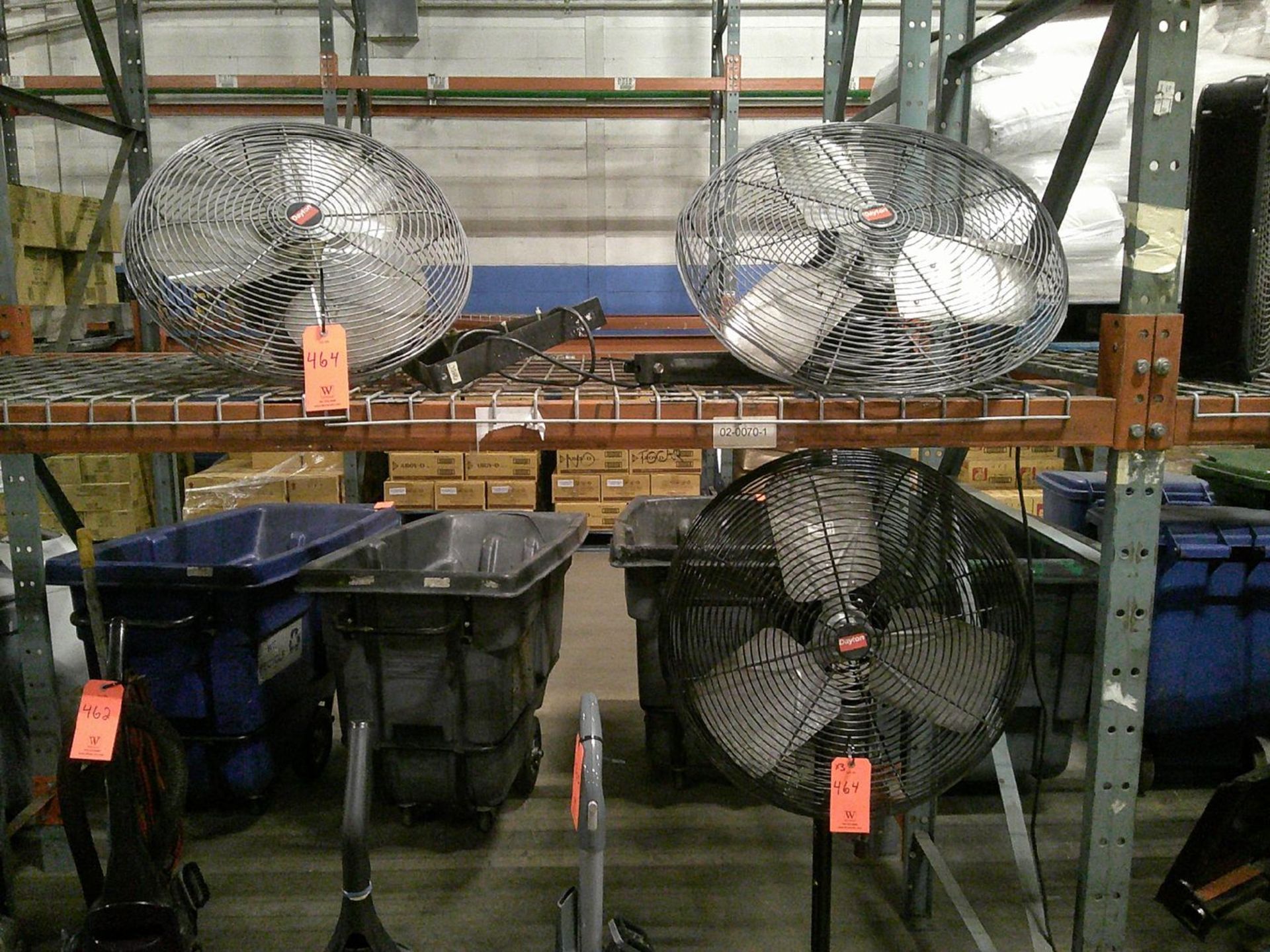 Lot - (1) Dayton 24 in.Shop Fan; (2) Dayton Wall-Mount Fans, 22 in. and 24 in. (approx.)