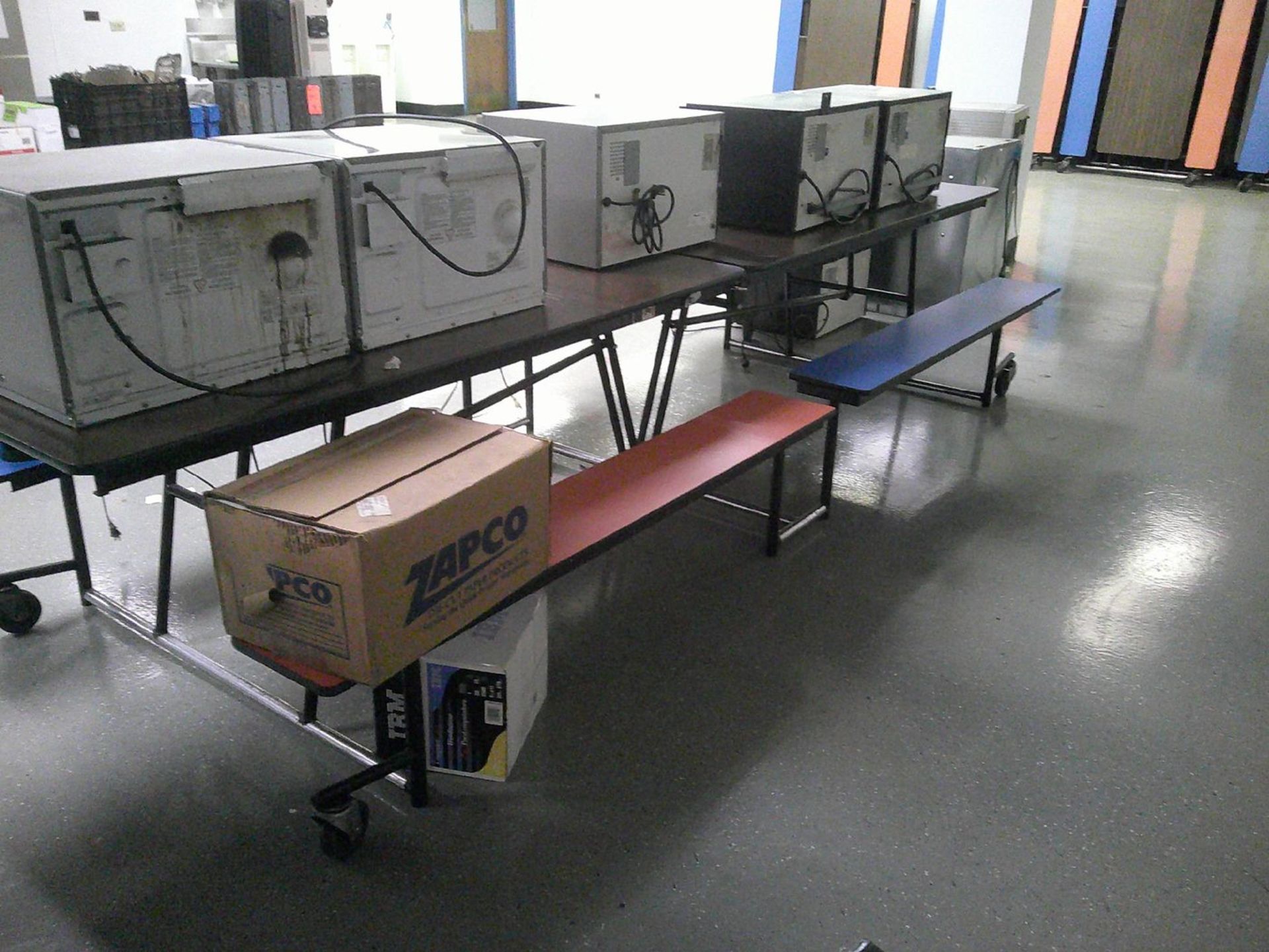 Lot - (5) 12 ft. Folding Portable Cafeteria Tables - Image 2 of 2