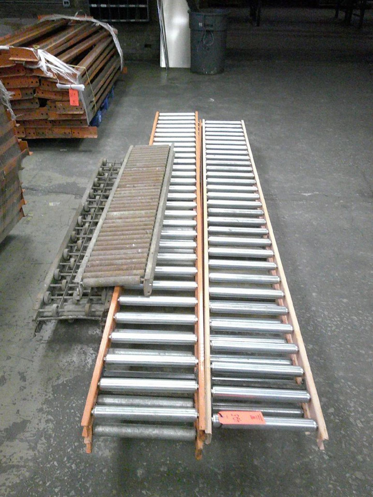 Lot - Misc. Roller Conveyors; (4) 14 in. x 118 in. (approx.), and (3) 12 in. x 60 in. (approx.)