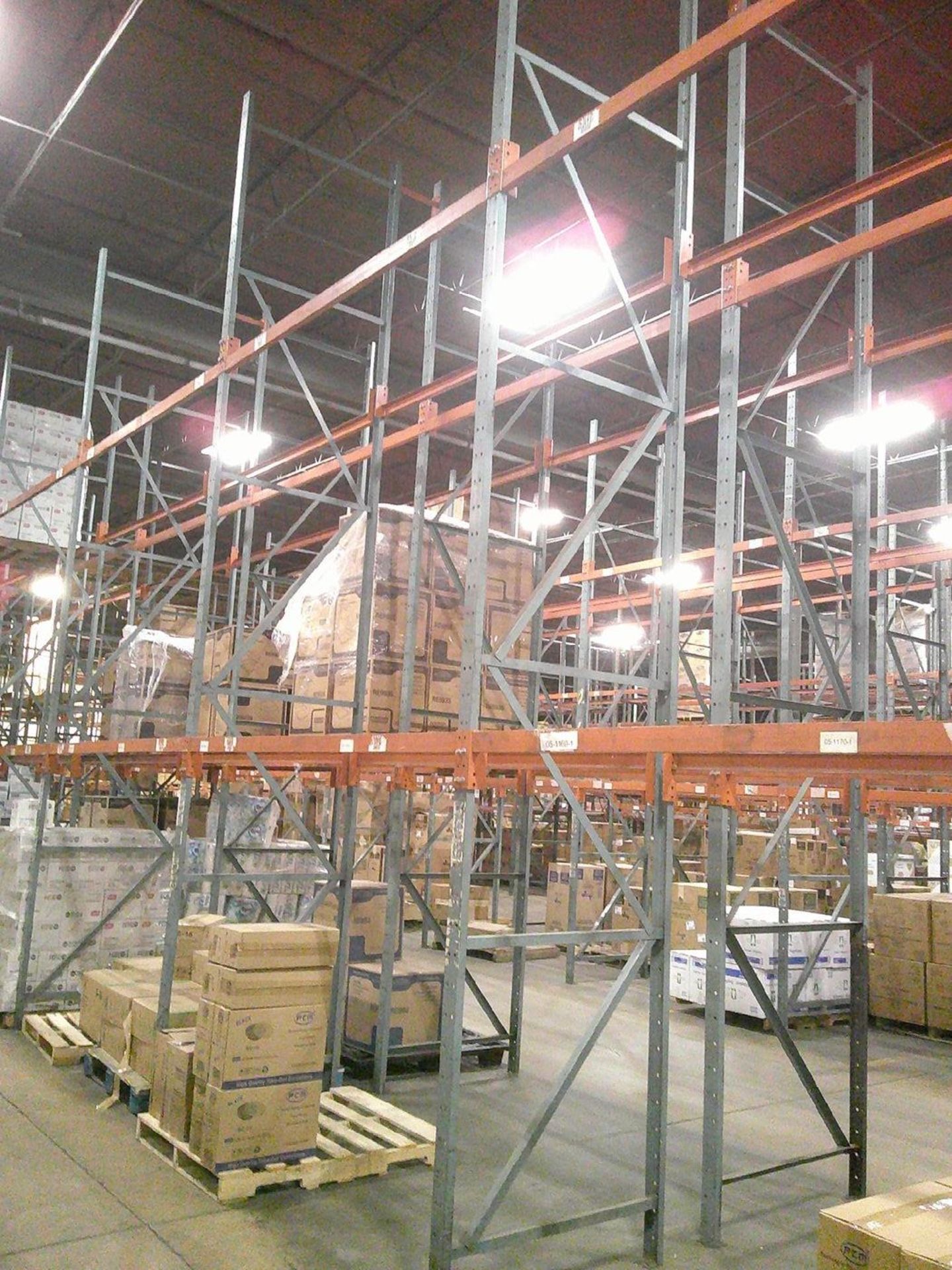 Sections of Interlake 42" x 8' x 19' Bolted Pallet Racking, Including: (40) Uprights, (180) 3" - Image 8 of 11