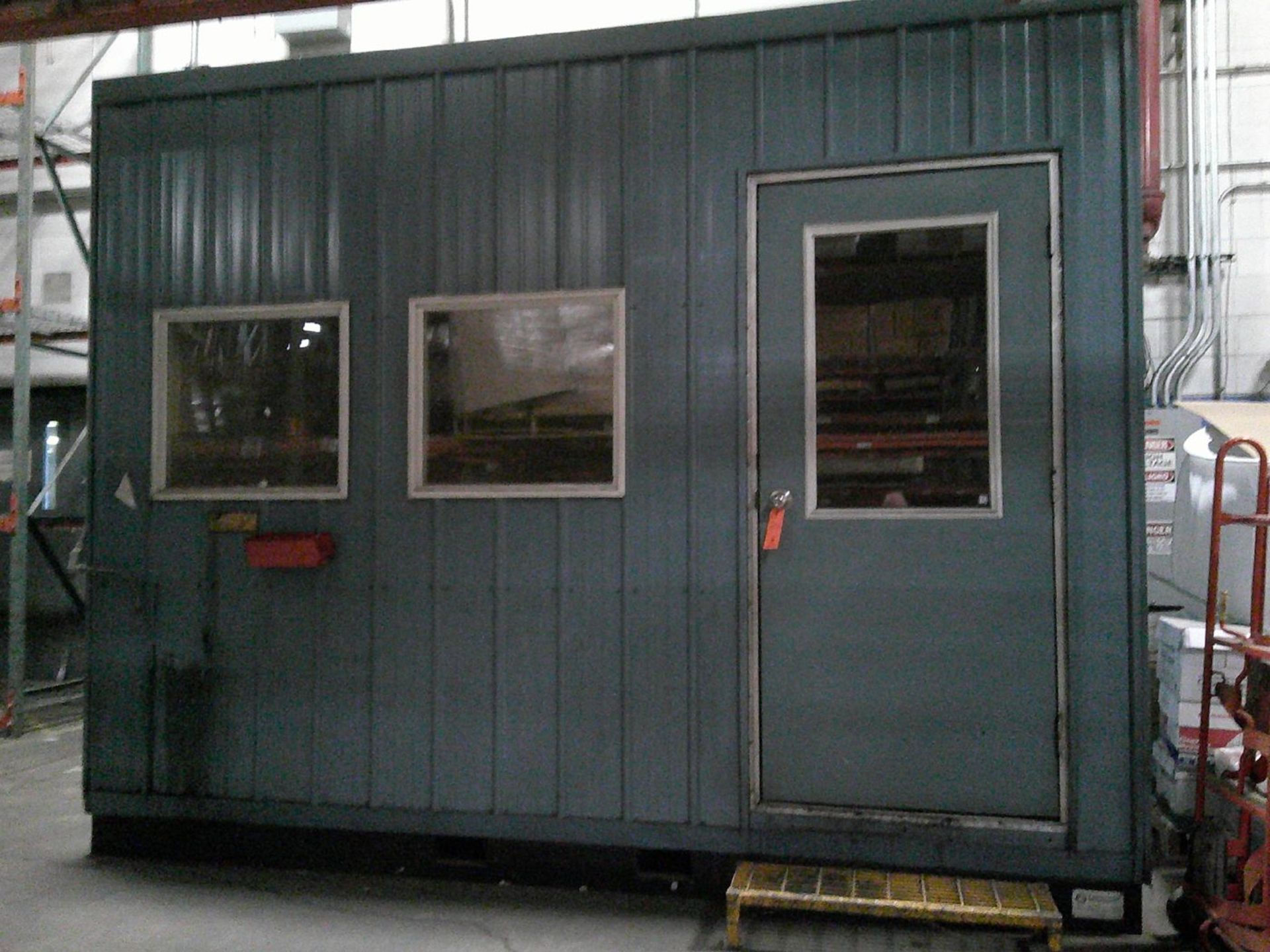 Speed Space 120" x 144" x 114" High Steel Modular Shop Office; with Door, Air Conditioner, Windows - Image 2 of 4