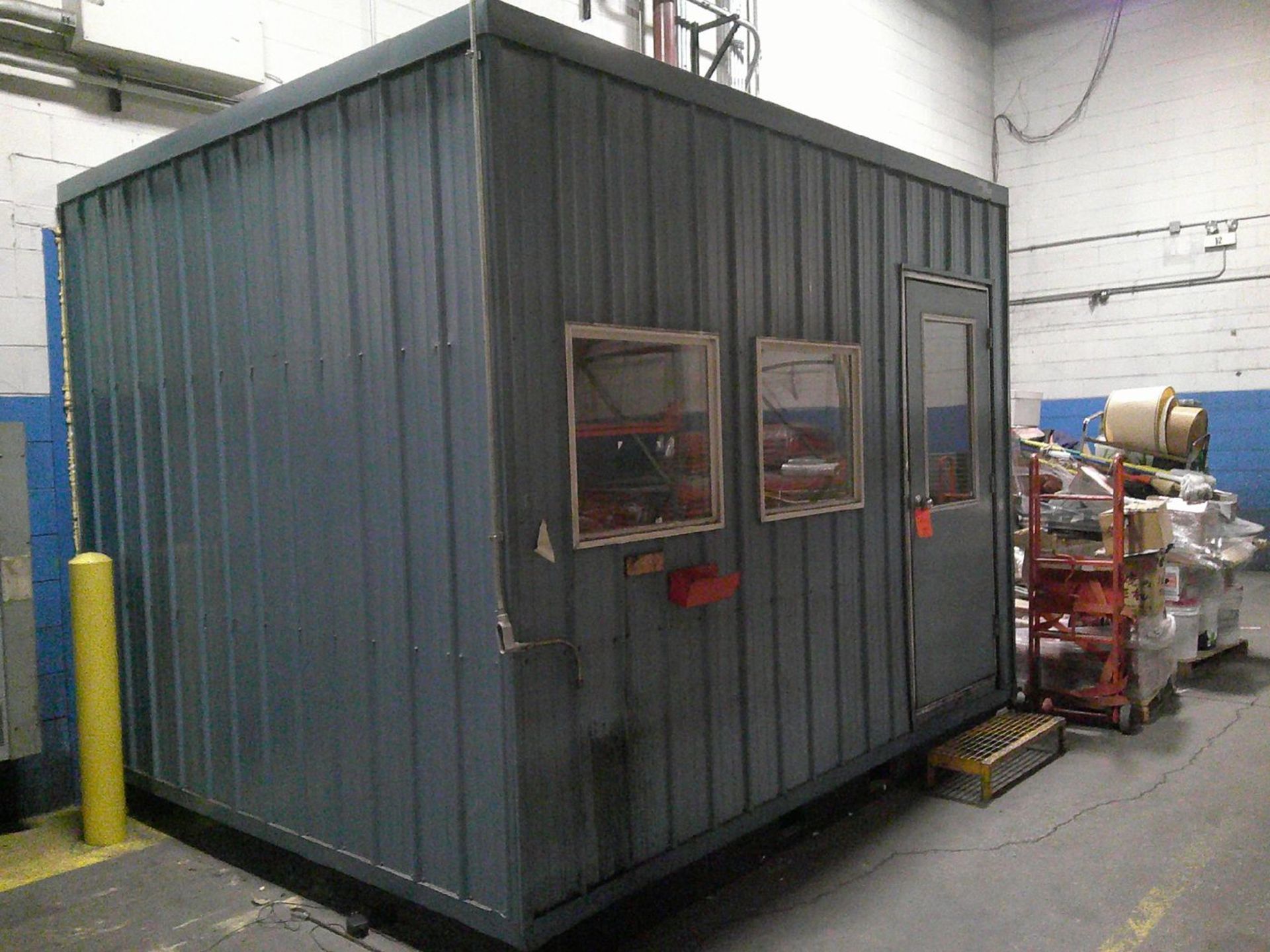 Speed Space 120" x 144" x 114" High Steel Modular Shop Office; with Door, Air Conditioner, Windows