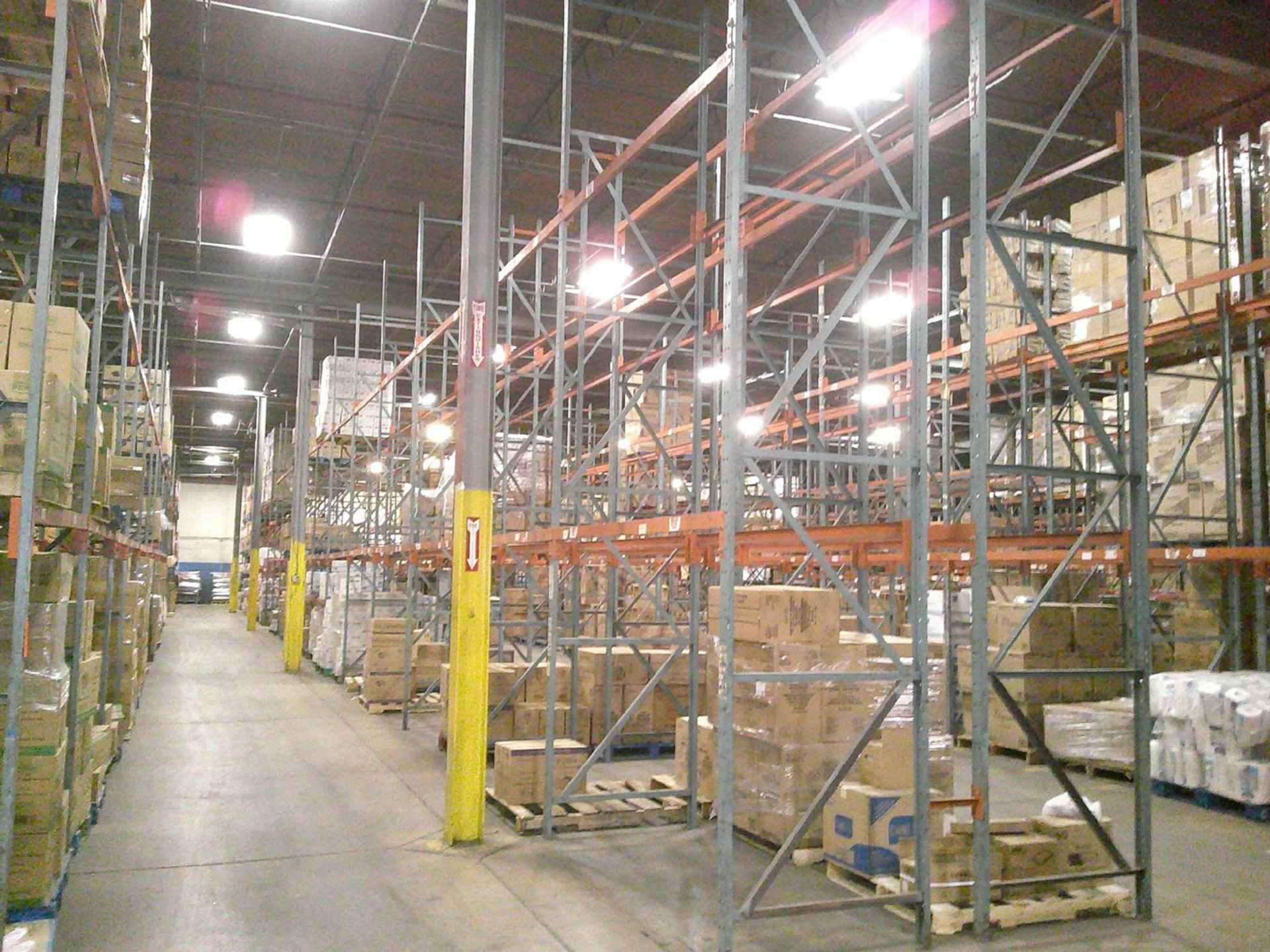 Sections of Interlake 42" x 8' x 19' Bolted Pallet Racking, Including: (40) Uprights, (180) 3" - Image 7 of 11