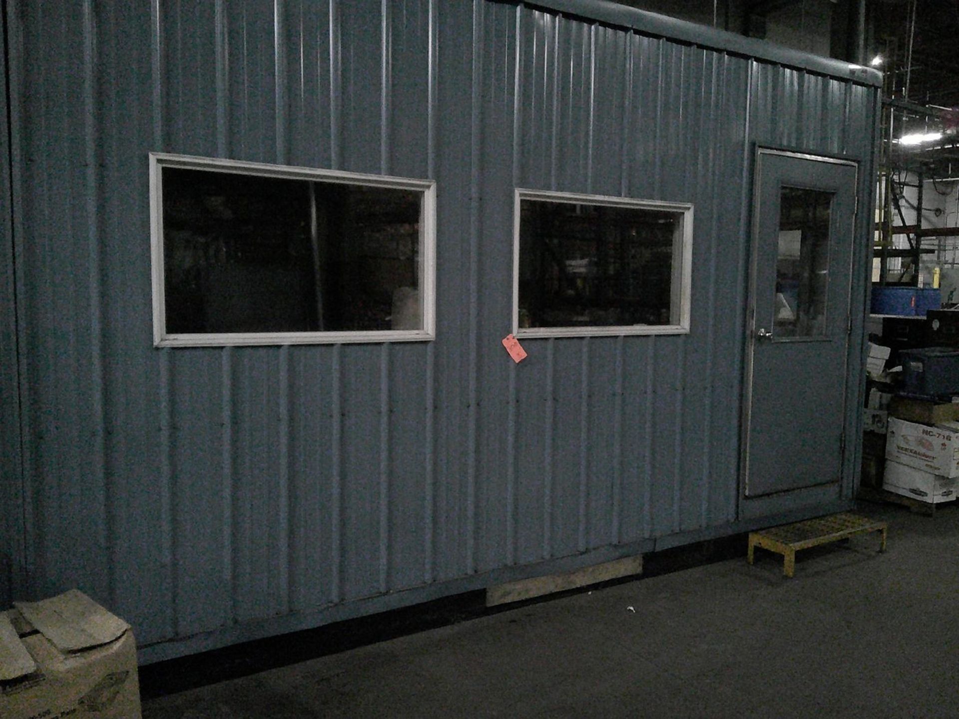 Speed Space 140" x 136" x 114" High Steel Modular Shop Office; with Door, Air Conditioner, Windows - Image 2 of 6