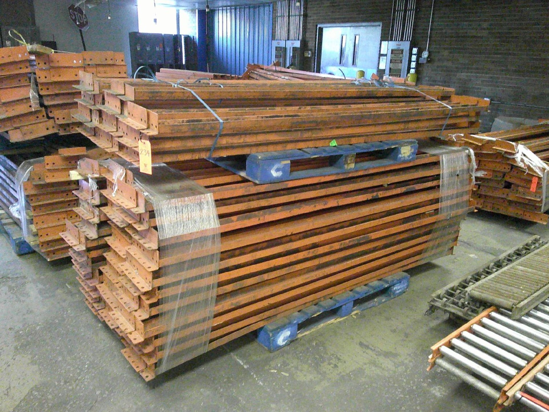 Lot - (2) Pallets of 3 in. and 4 in. x 8 ft. Cross Beams; (124) approx. 3 in.; and (16) approx. 4