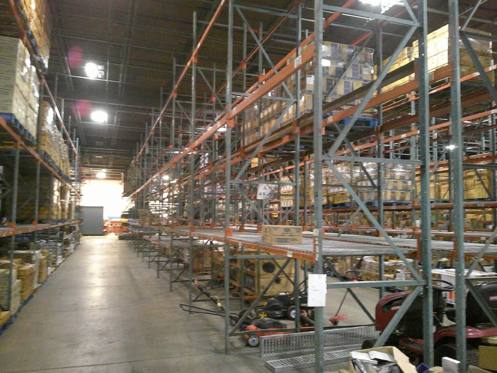 Sections of Interlake 42" x 8' x 19' Bolted Pallet Racking, Including: (36) Uprights, (162) 3" - Image 5 of 8