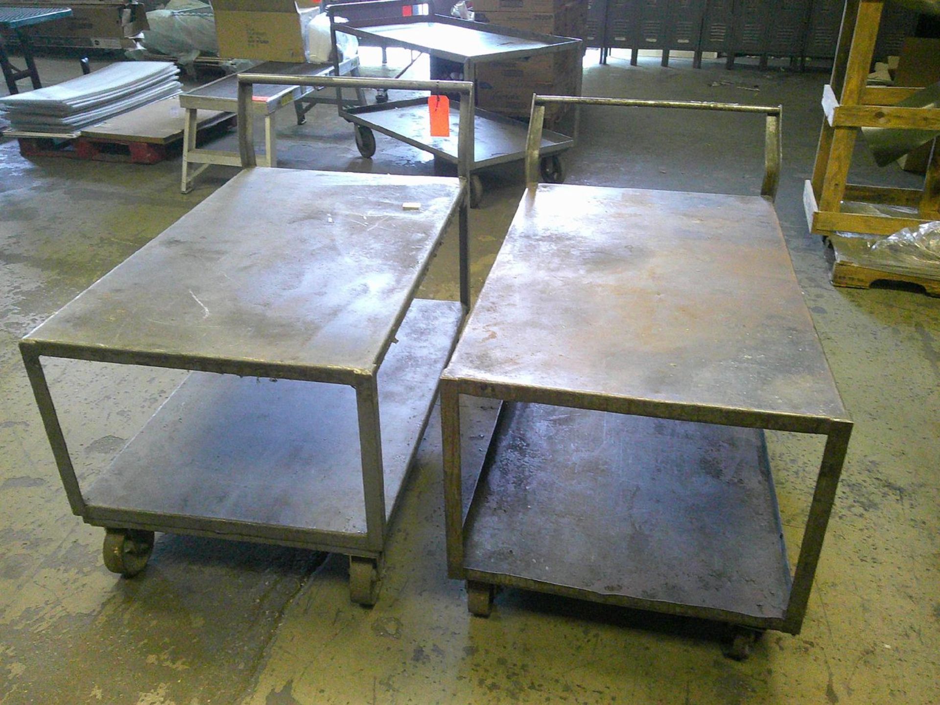 Lot - (2) 48 in. x 30 in. x 28 in. (approx.) Metal Utility Carts