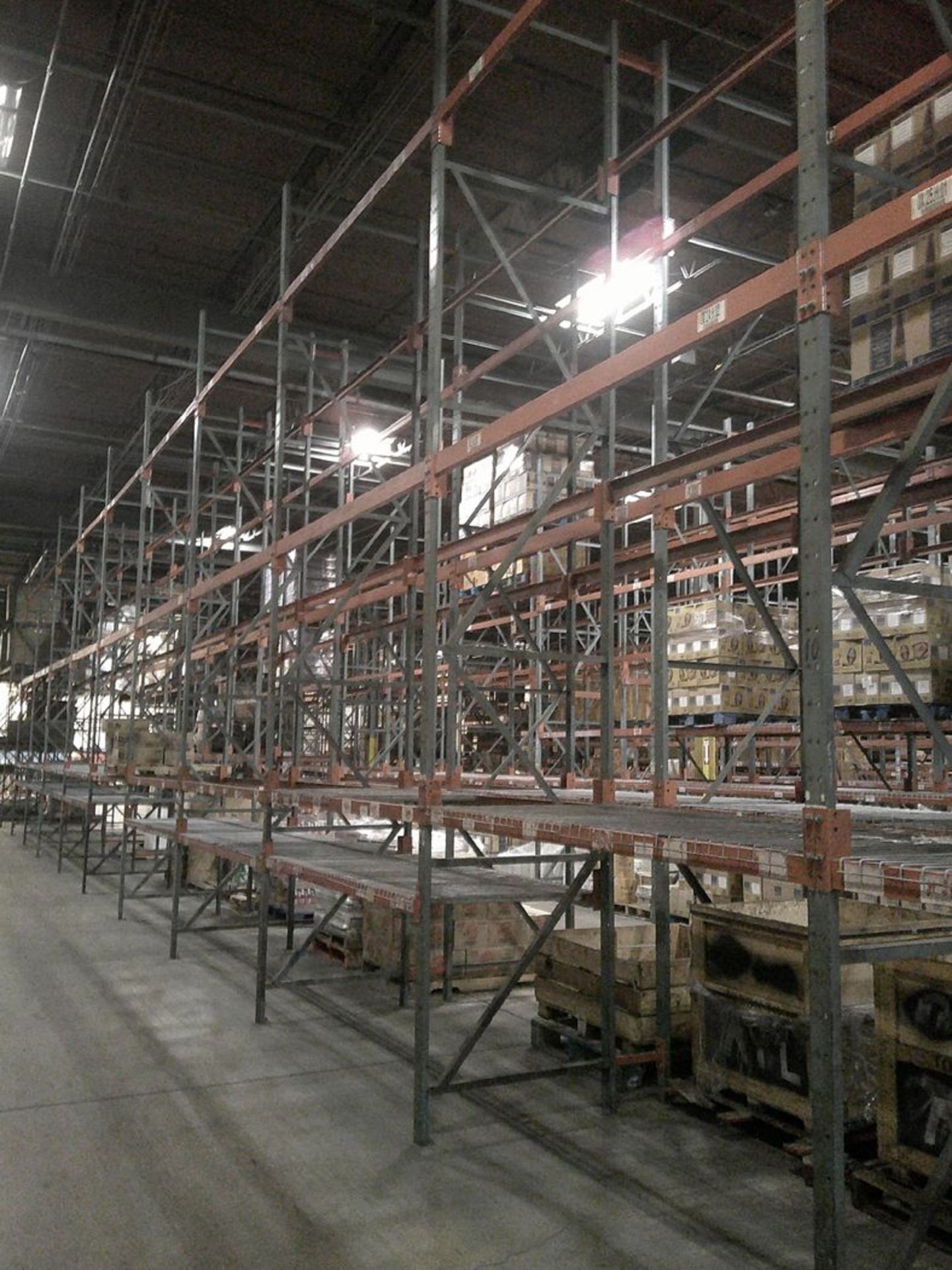 Sections of Interlake 42" x 8' x 19' Bolted Pallet Racking, Including: (36) Uprights, (162) 3" - Image 6 of 8