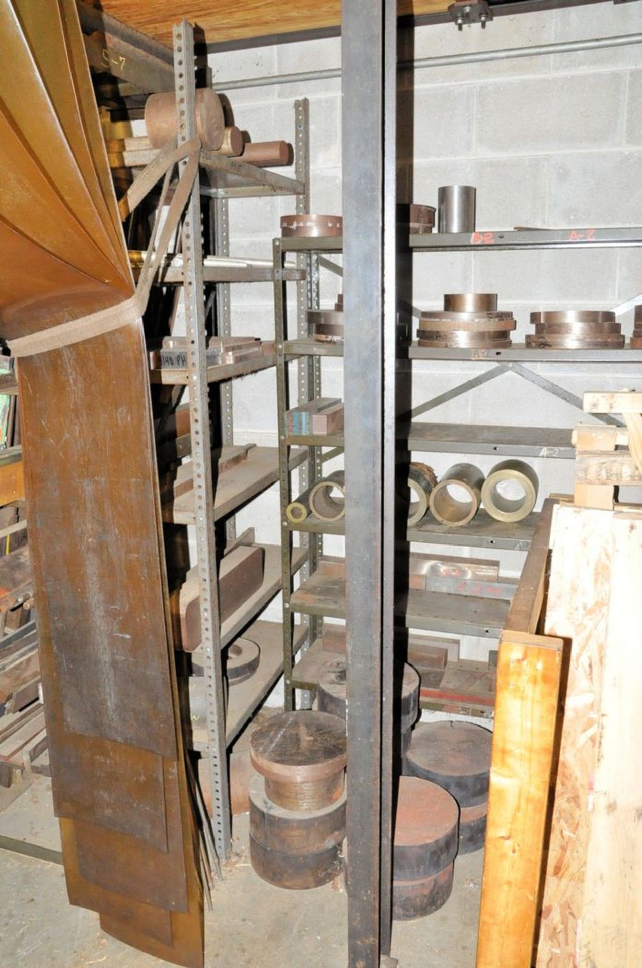 Lot - Steel Stock On and Under Mezzanine with Racks and Shelving Units (Aluminum and Magnesium Stock - Image 7 of 9