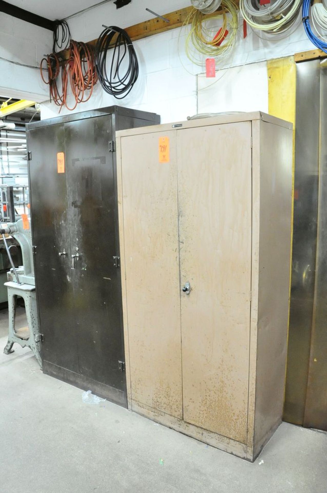 Lot - (2) 2-Door Tall Supply Cabinets with Contents