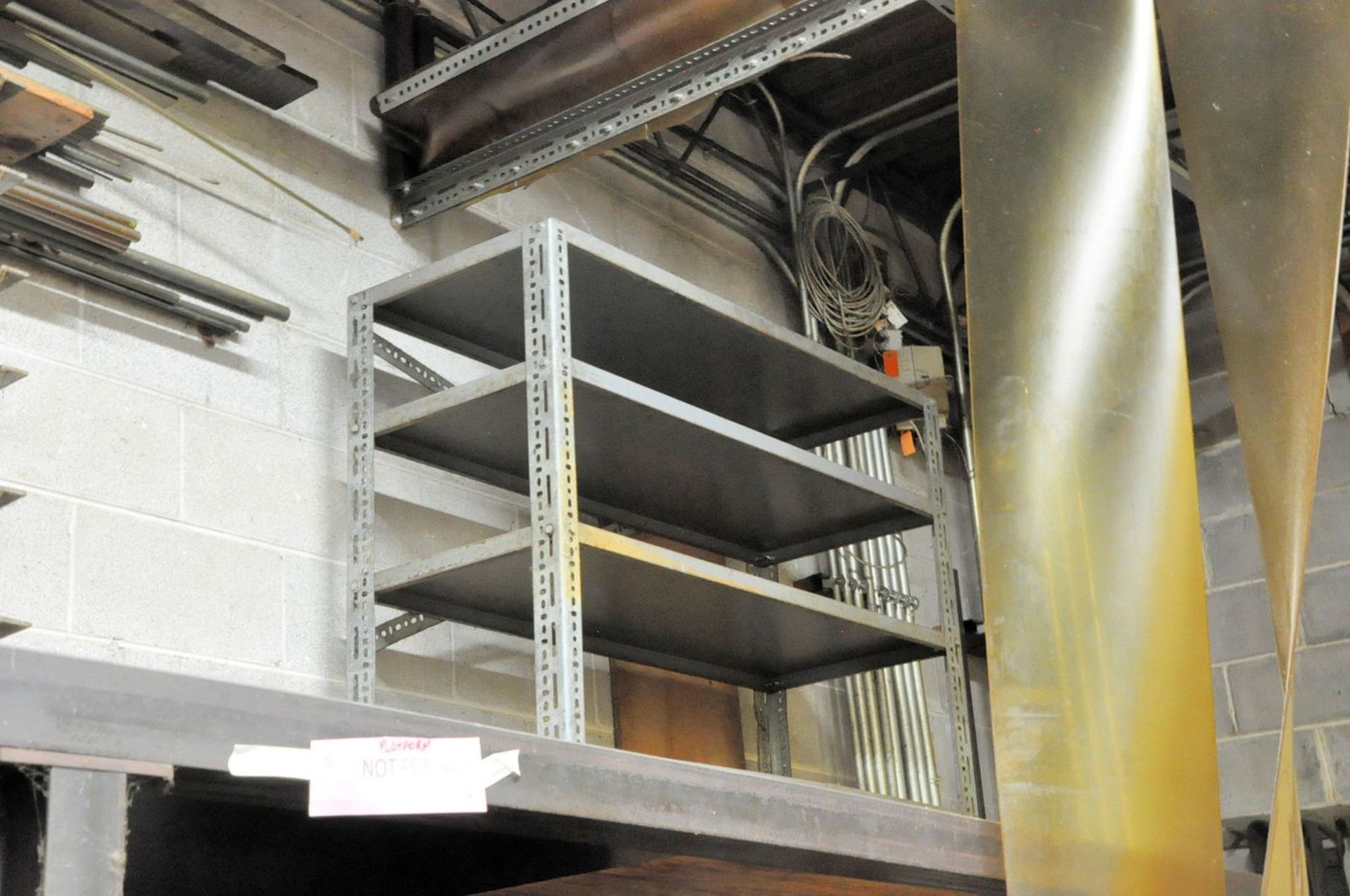 Lot - Steel Stock On and Under Mezzanine with Racks and Shelving Units (Aluminum and Magnesium Stock - Image 9 of 9