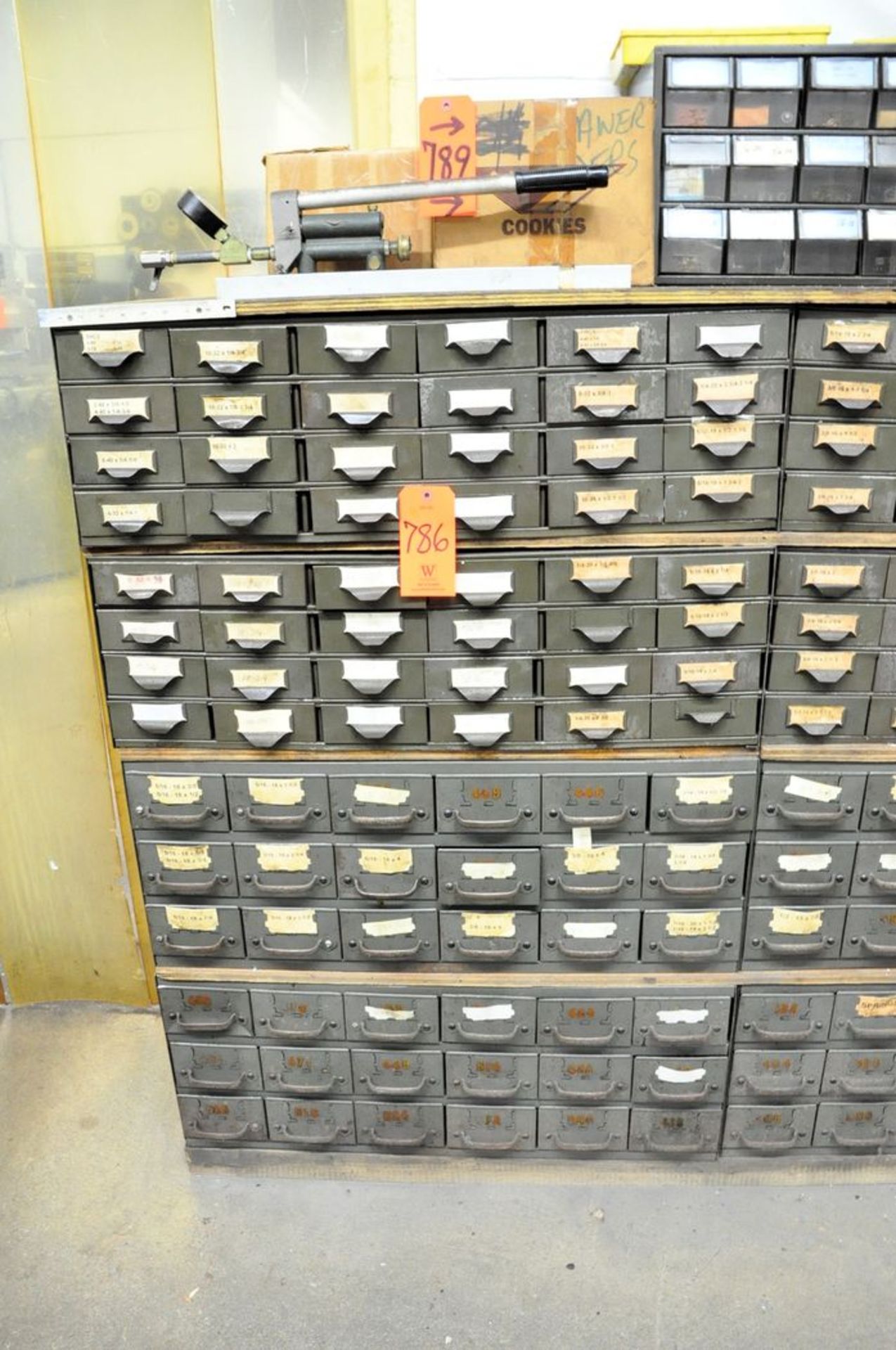 Lot - (84) Organizer Bins with Bolt and Screw Hardware Contents