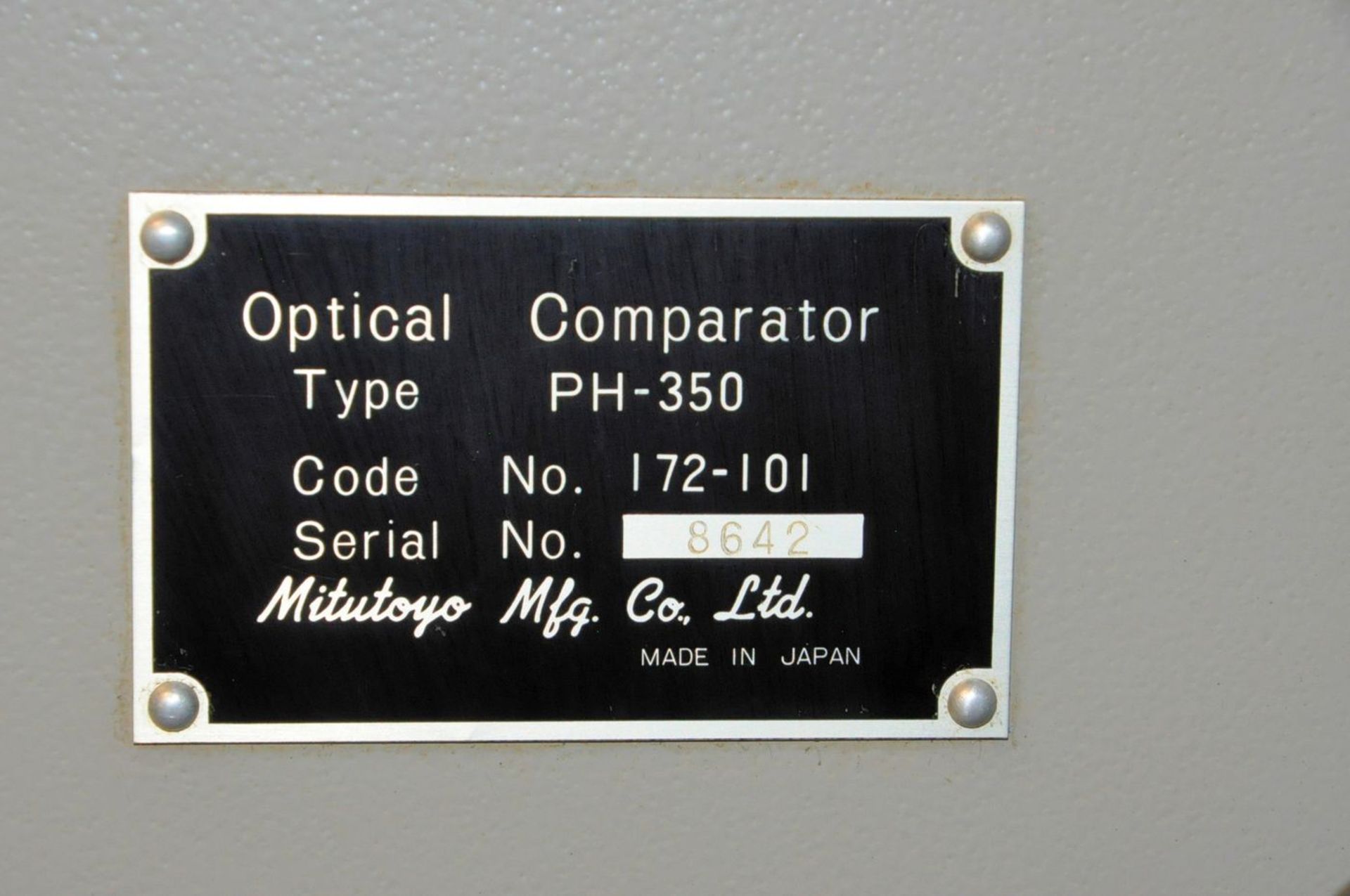 Mitutoyo PH-350 14" Optical Comparator, S/N 8642, Code #172-101 on Steel Base - Image 5 of 5