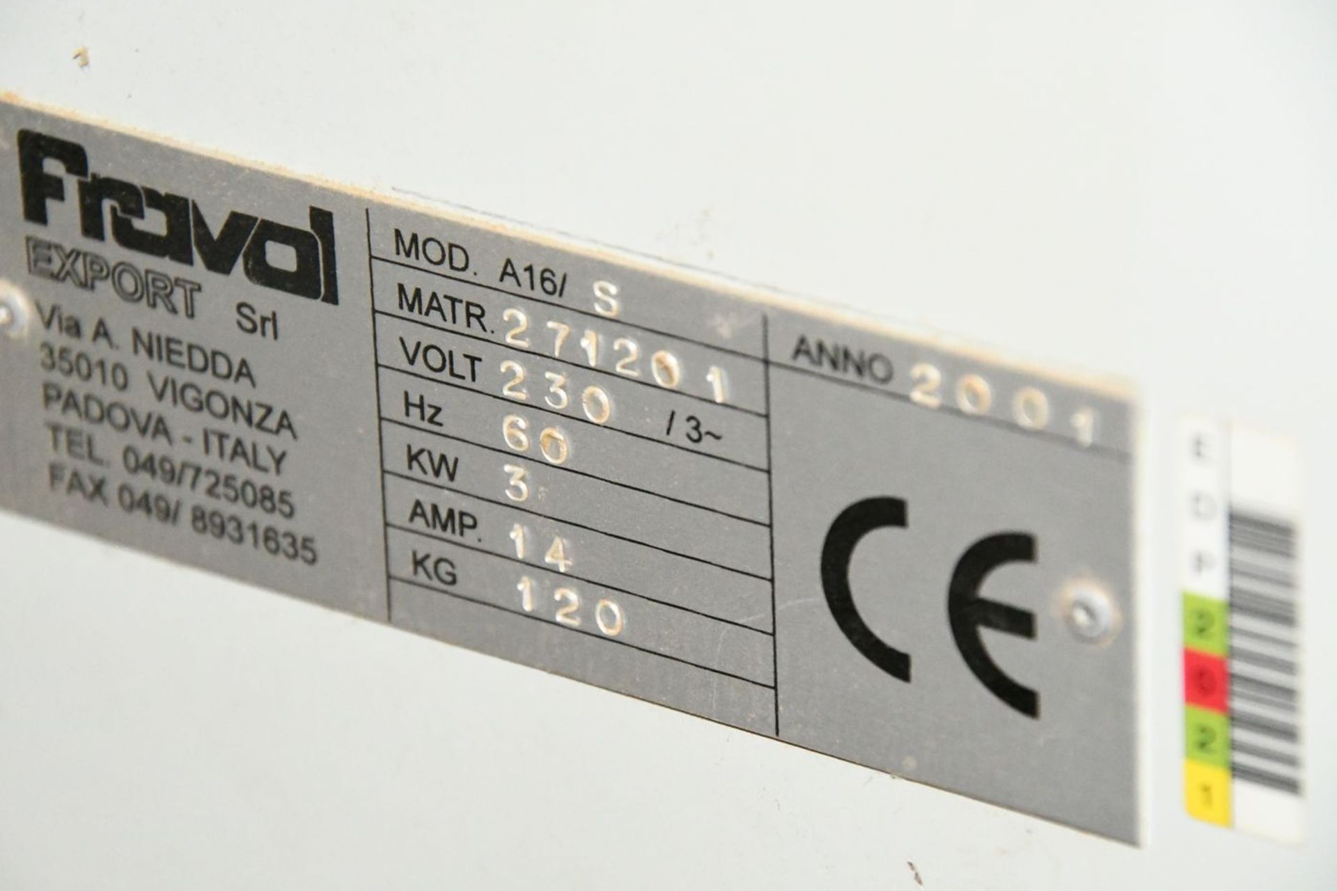 Delmac (Fravol/Delmac Machinery) Model A16S/60CB Contour Edge Bander, S/N: 271201 (2001); with - Image 5 of 5