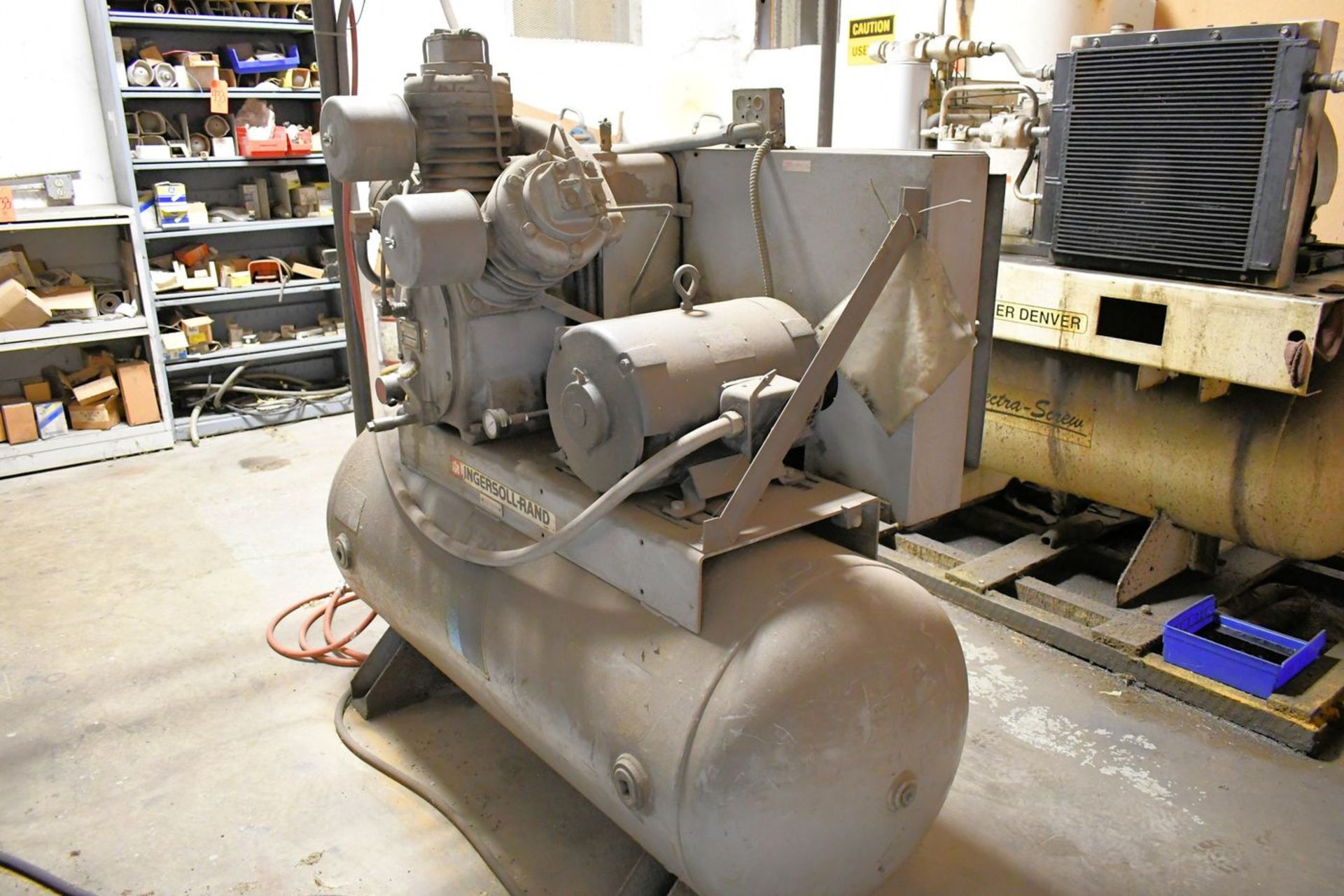 Ingersoll-Rand 20-HP Model 20E Horizontal Tank Mounted Air Compressor, S/N: 30T631139 (1988); 3- - Image 3 of 5