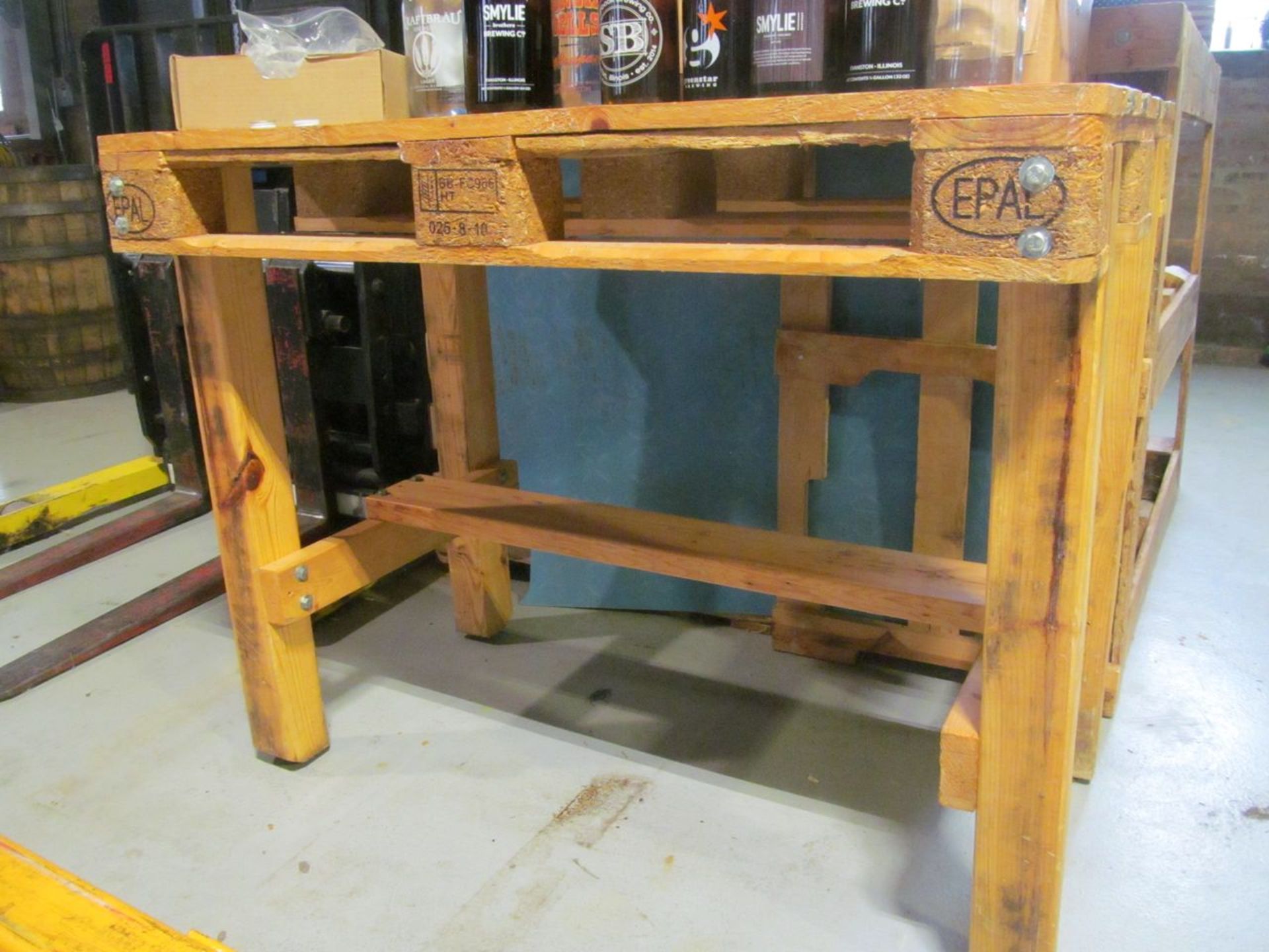 Lot - Assorted Growlers, Howlers and Wood Pallet Shop Table (Removal Cost: N/C) - Image 3 of 3