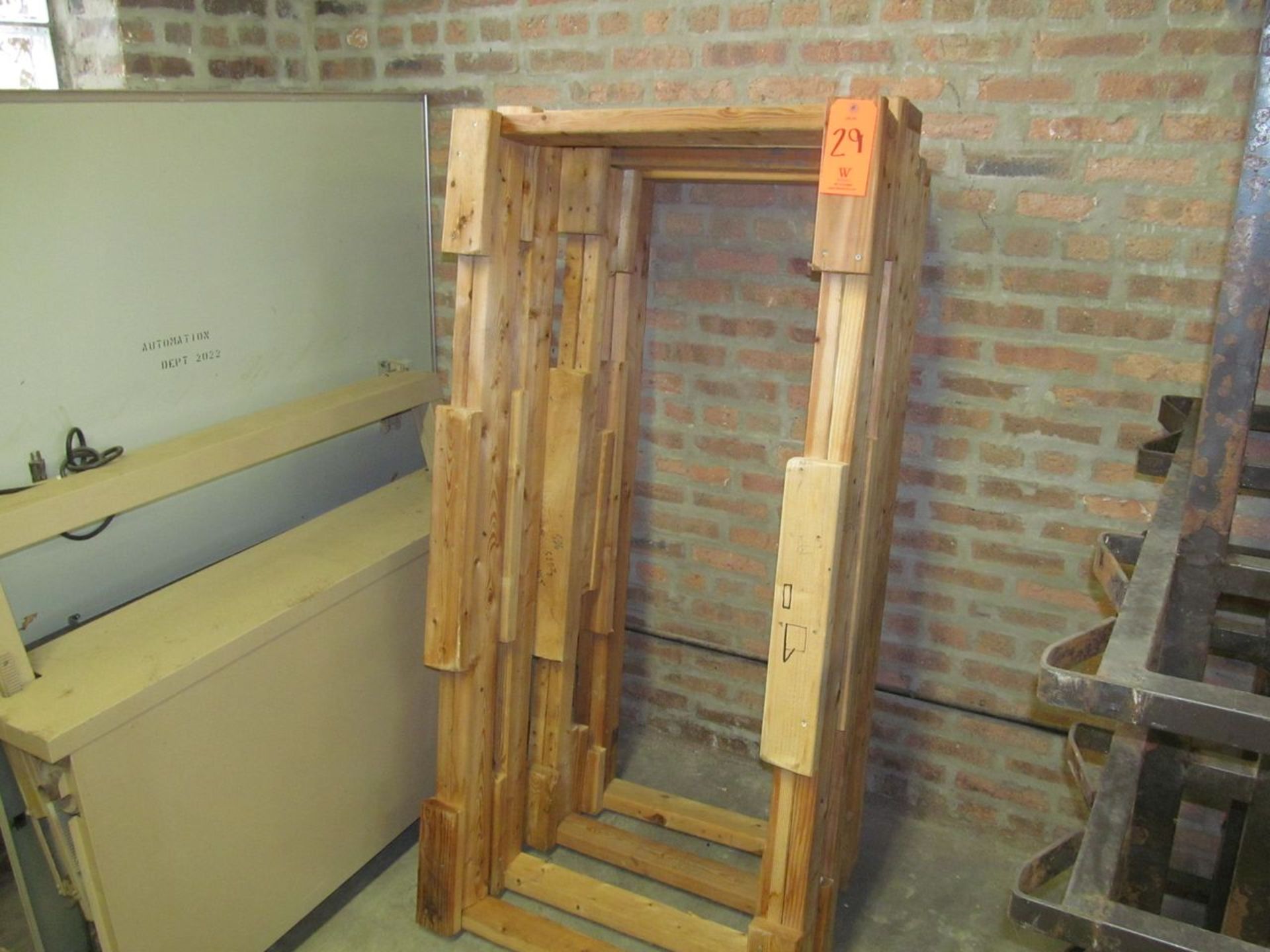 Lot - (4) 2-Barrel Wood Racks (2nd Floor) (Removal Cost: N/C)