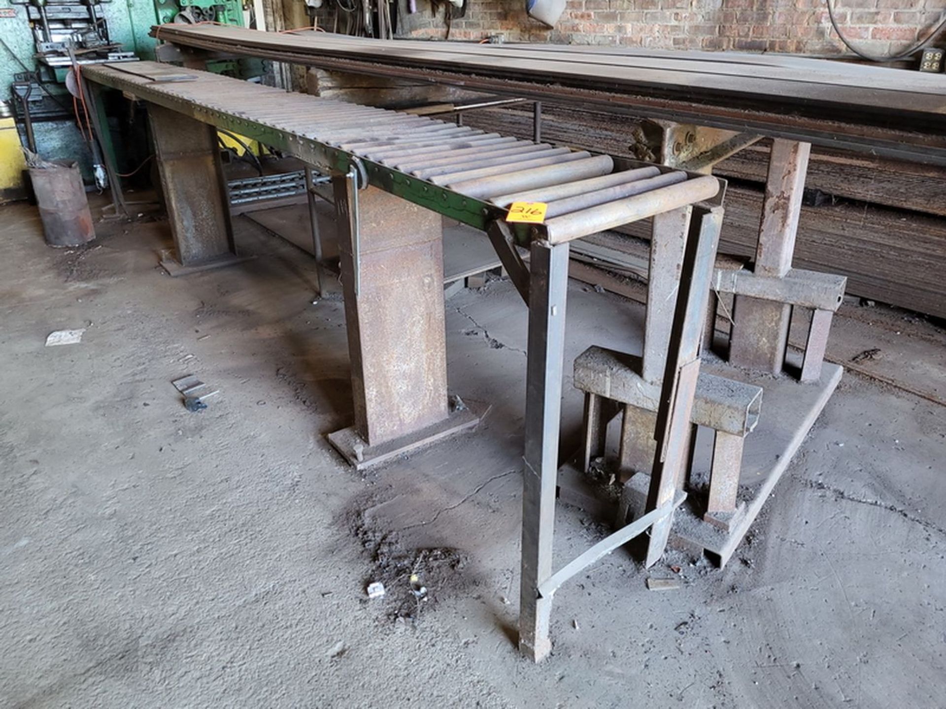 Steel Infeed Roller Conveyor and Stands (Sheet Stock Not Included)