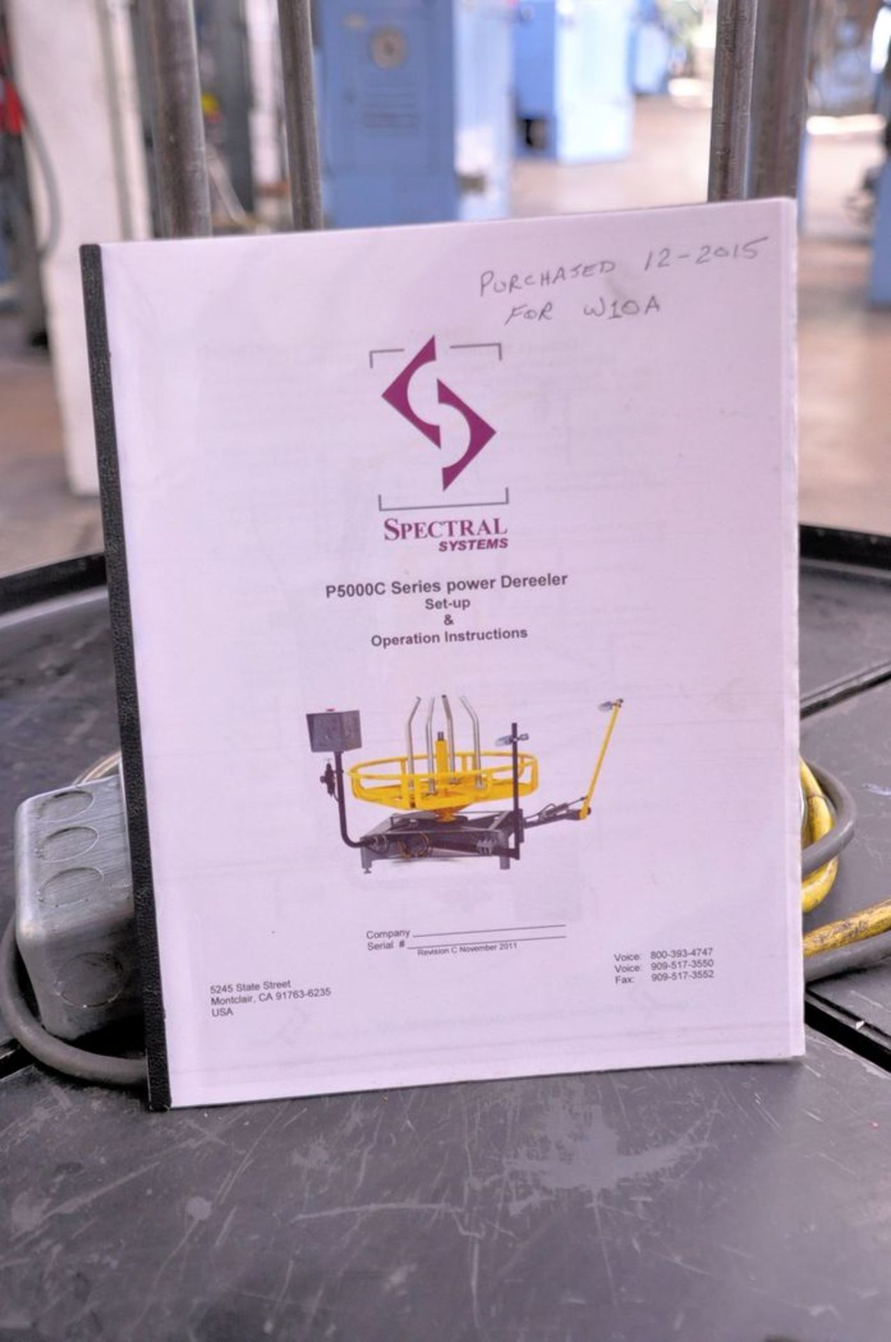 Spectral Systems 45" Model P2000-C-45 Wire Payoff, S/N: 02486-151130; 2,000 lb. Cap. - Image 4 of 4