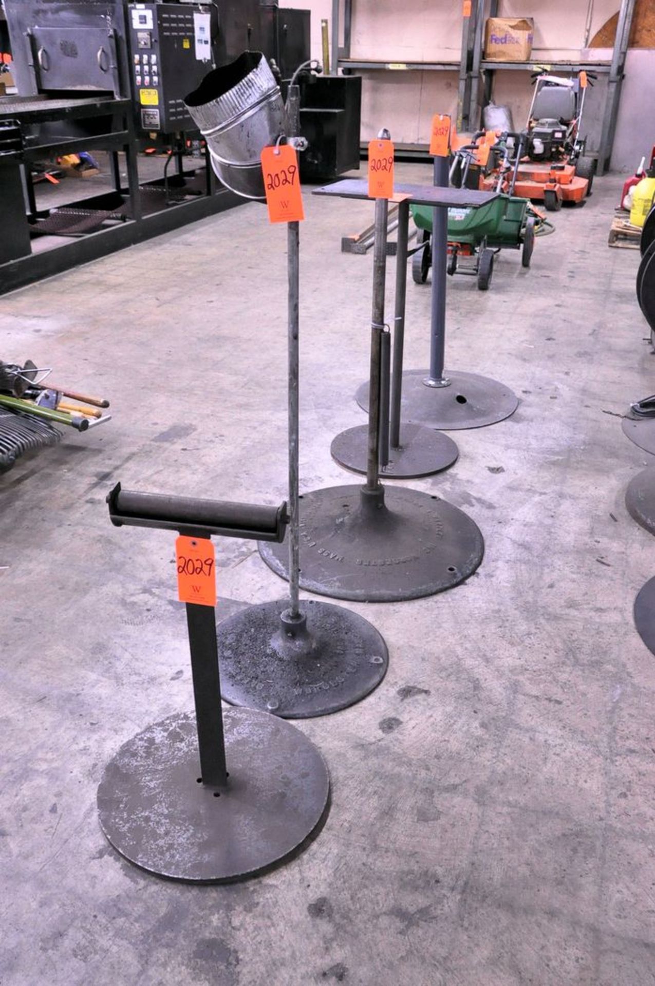 Lot - (4) Various Stands with Roller Stock Feed Stand (Removal Cost : N/C)