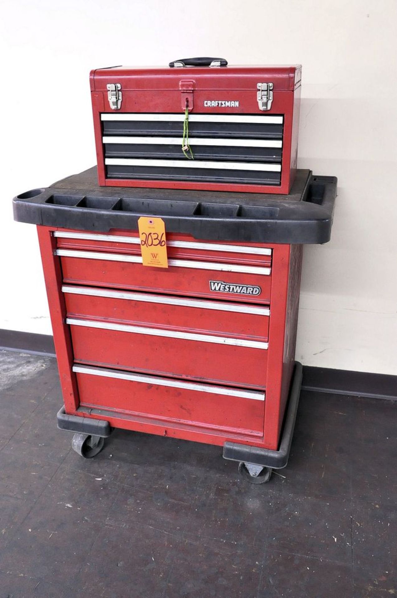 Westward 5-Drawer Rolling Toolbox with Craftsman 2-Drawer Flip-Top Toolbox (Removal Cost : N/C)