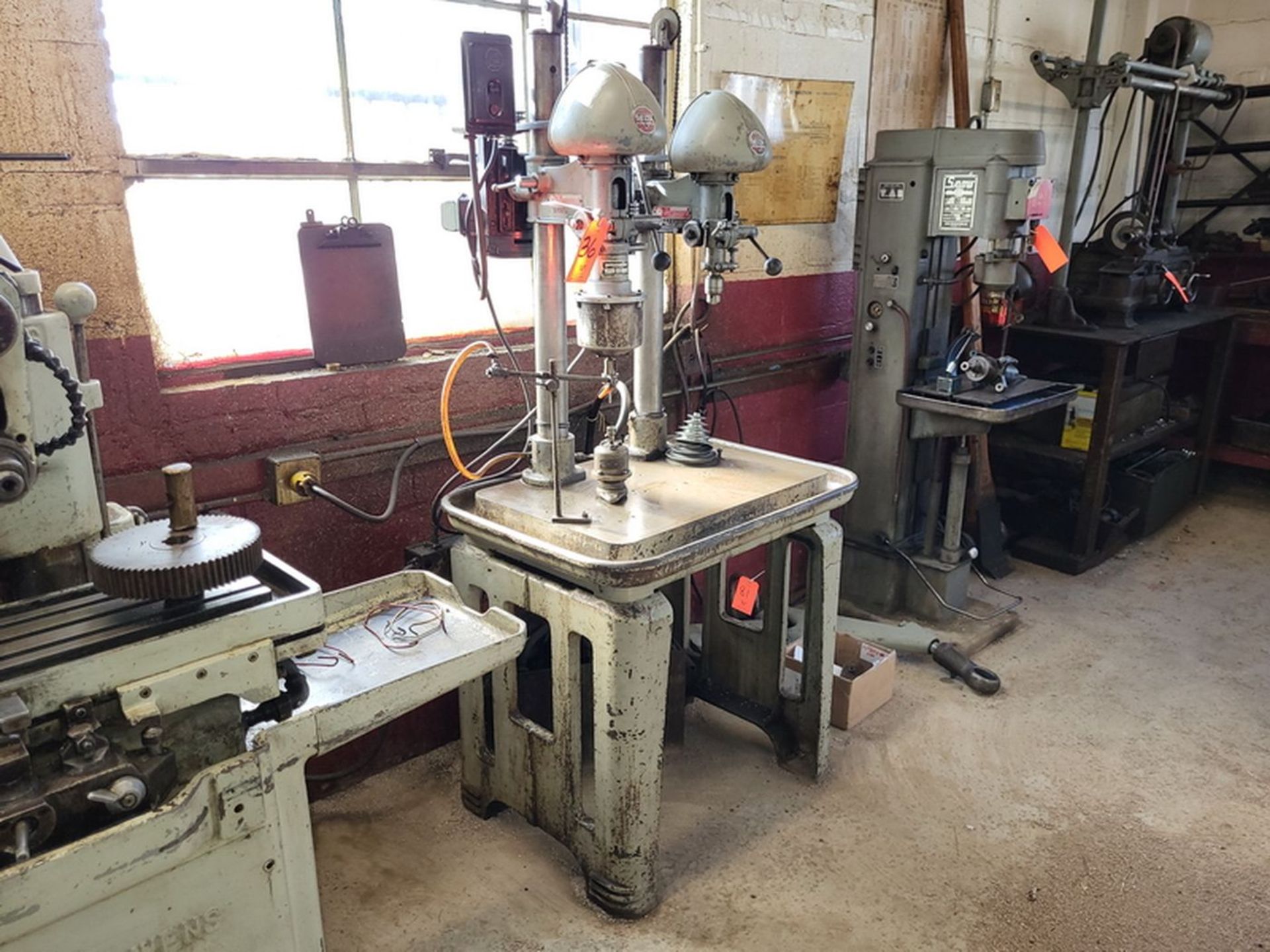 Delta Milwaukee 2-Head Production Drill; with (1) Delta Milwaukee 15 in. Drill Head S/N: 92-6230