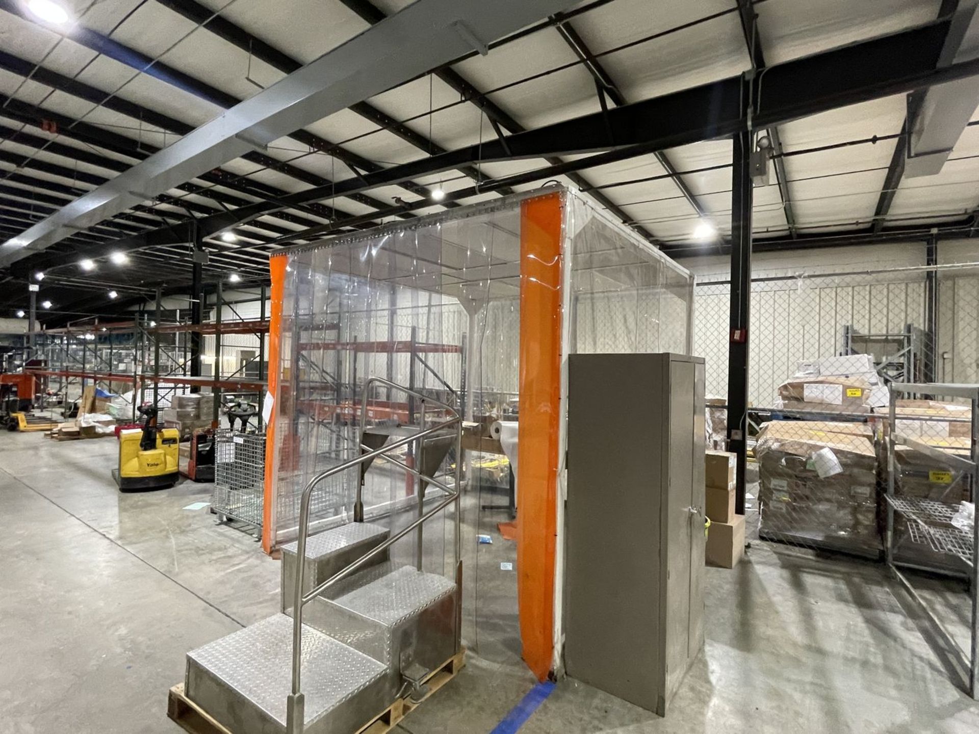 10' x 10' x 10' Sampling Booth, Steel Frame, Plastic Curtain, Drop ...