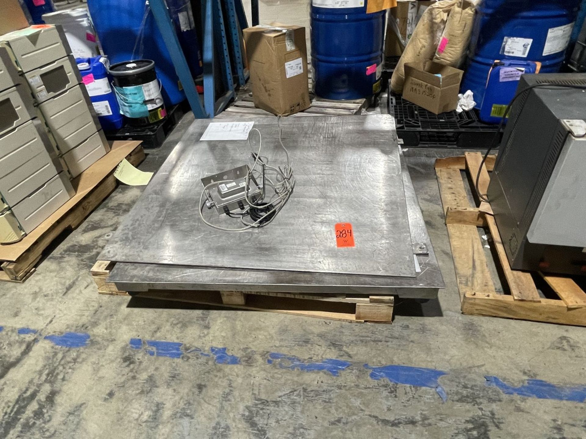 Optima Stainless Steel Floor Scale with Stainless Steel Ramp Model LP7510A, S/N: AE0190615004,