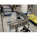 3-1/4 in. x 126 in. Stainless Steel Frame Plastic Table Top Belt Conveyor with 90 degree Turn (
