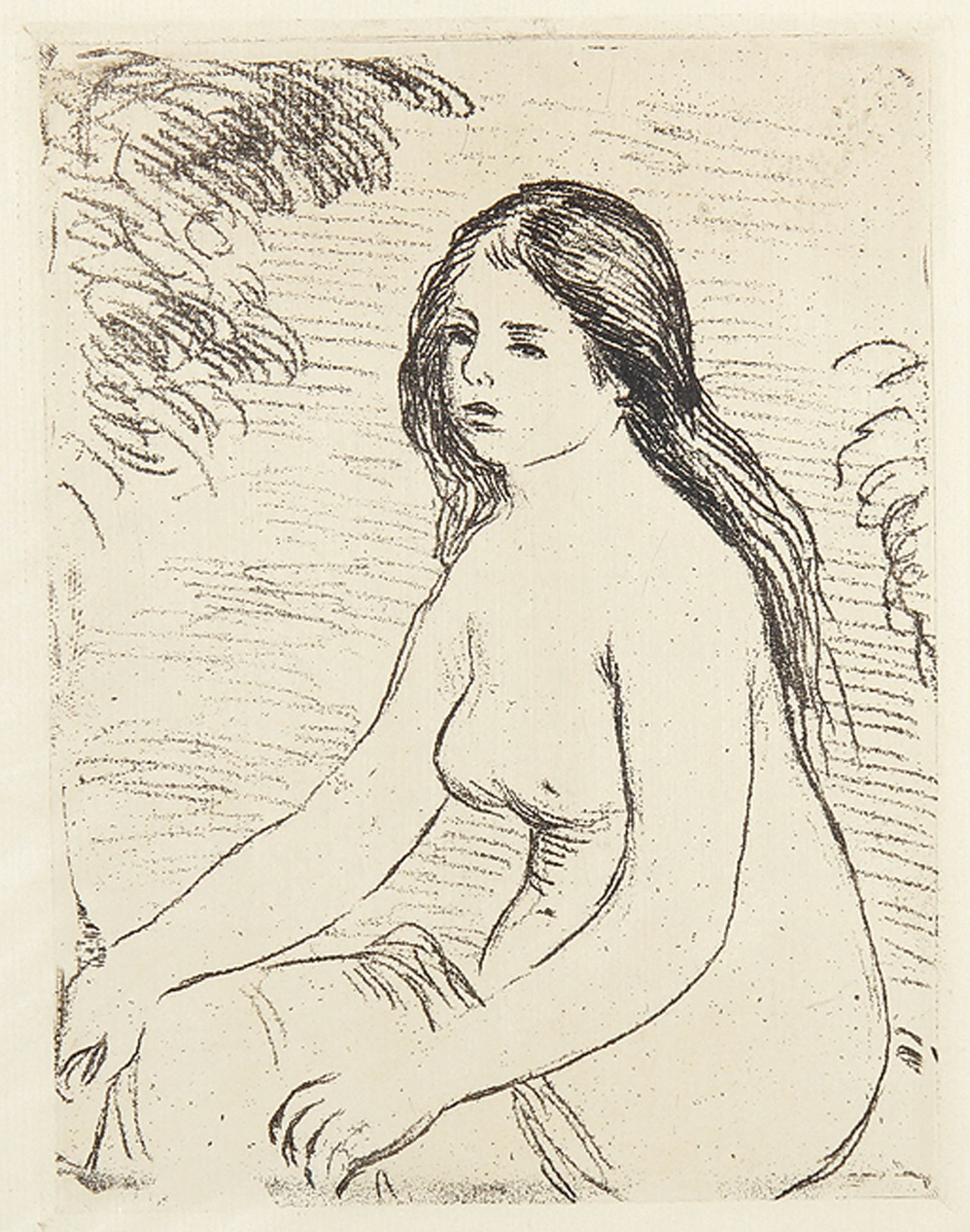 AUGUSTE RENOIR: Femme nue assise.