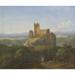 EDUARD GRIEBEN: Landschaft mit Burgruine,