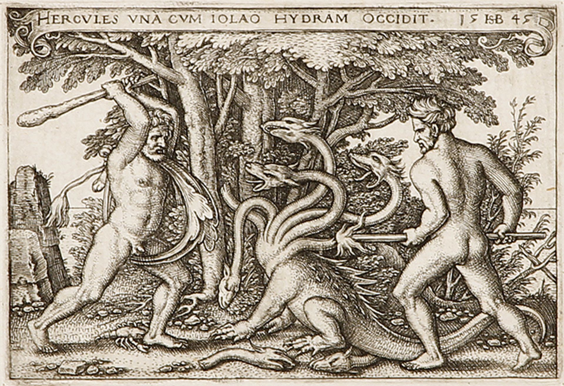 HANS SEBALD BEHAM: Hercules tötet die Hydra.