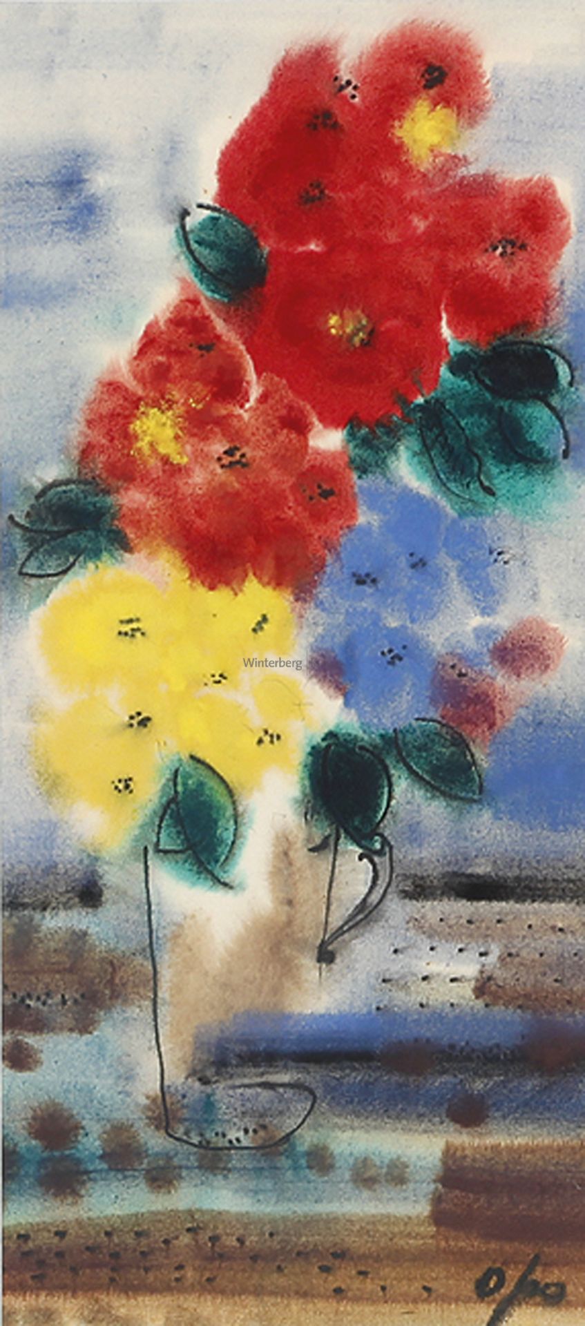 WILLI HOFFERBERT: Blumen in einer Vase.