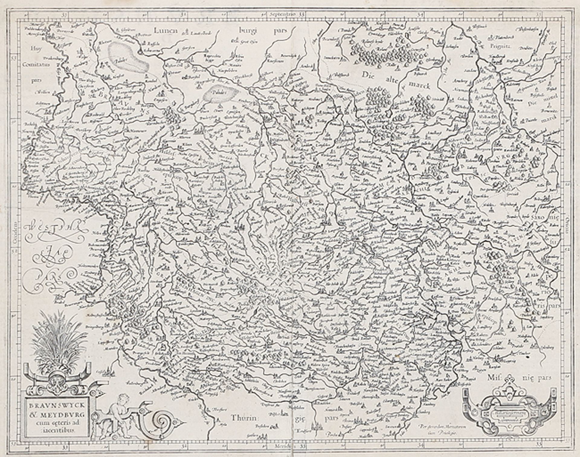 KARTOGRAPHIE - DEUTSCHLAND: „Braunswick & Meydburg cum ceteris adiacentibus“.