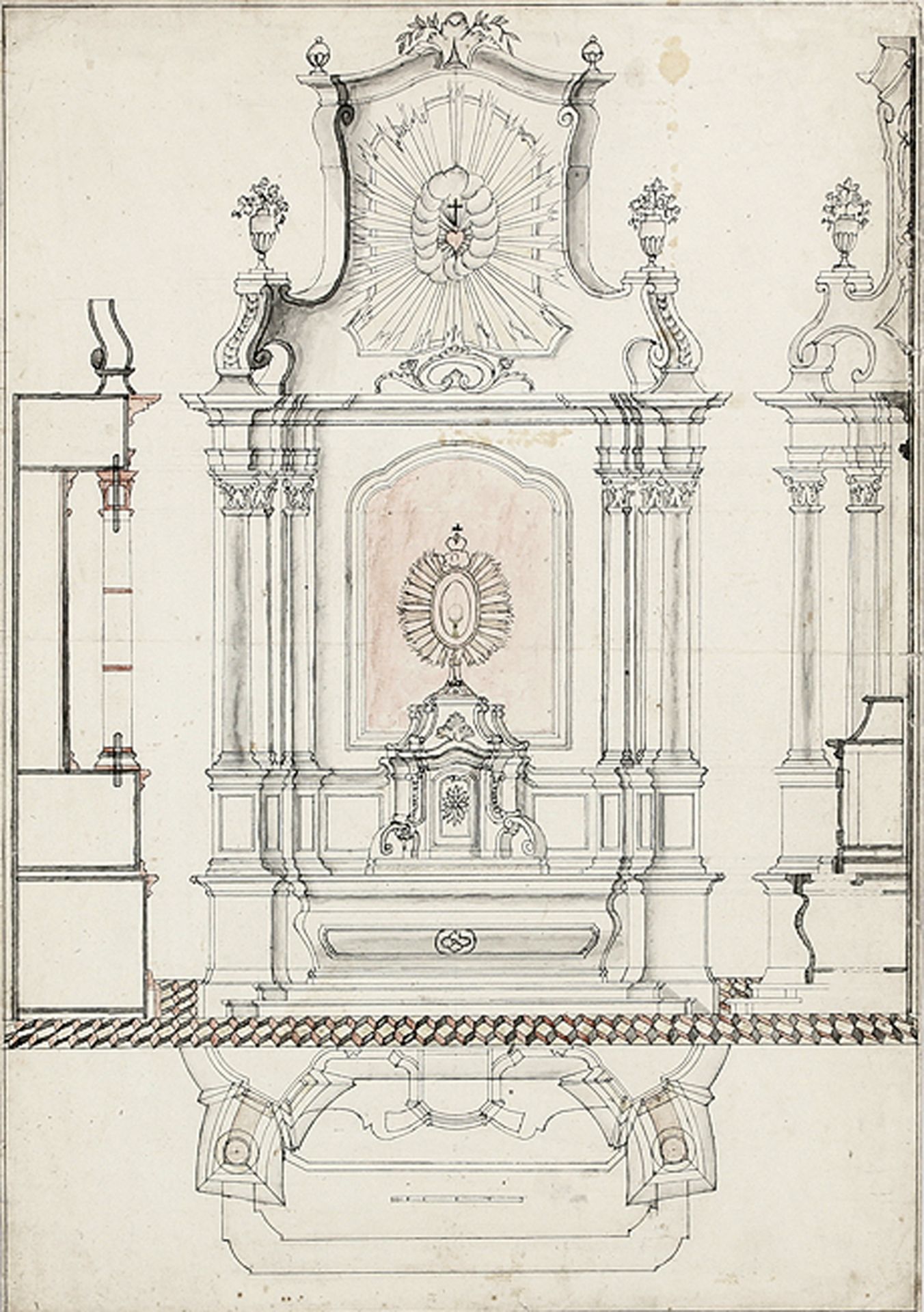 DEUTSCHER KÜNSTLER: Entwurf für einen Altar.