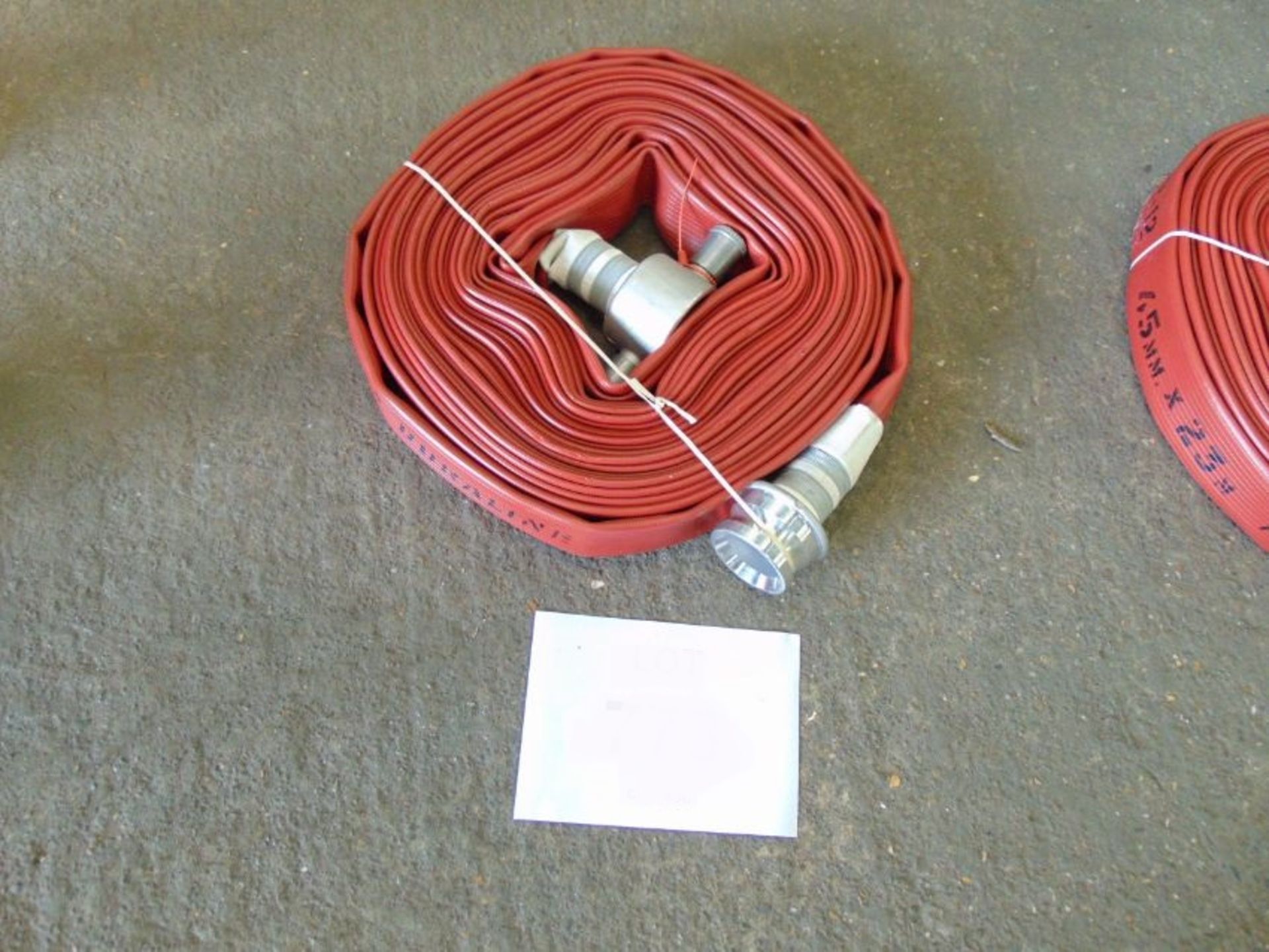 Unissued Angus Duraline 45MM x 23M Layflat hose c/w fittings - Image 2 of 3