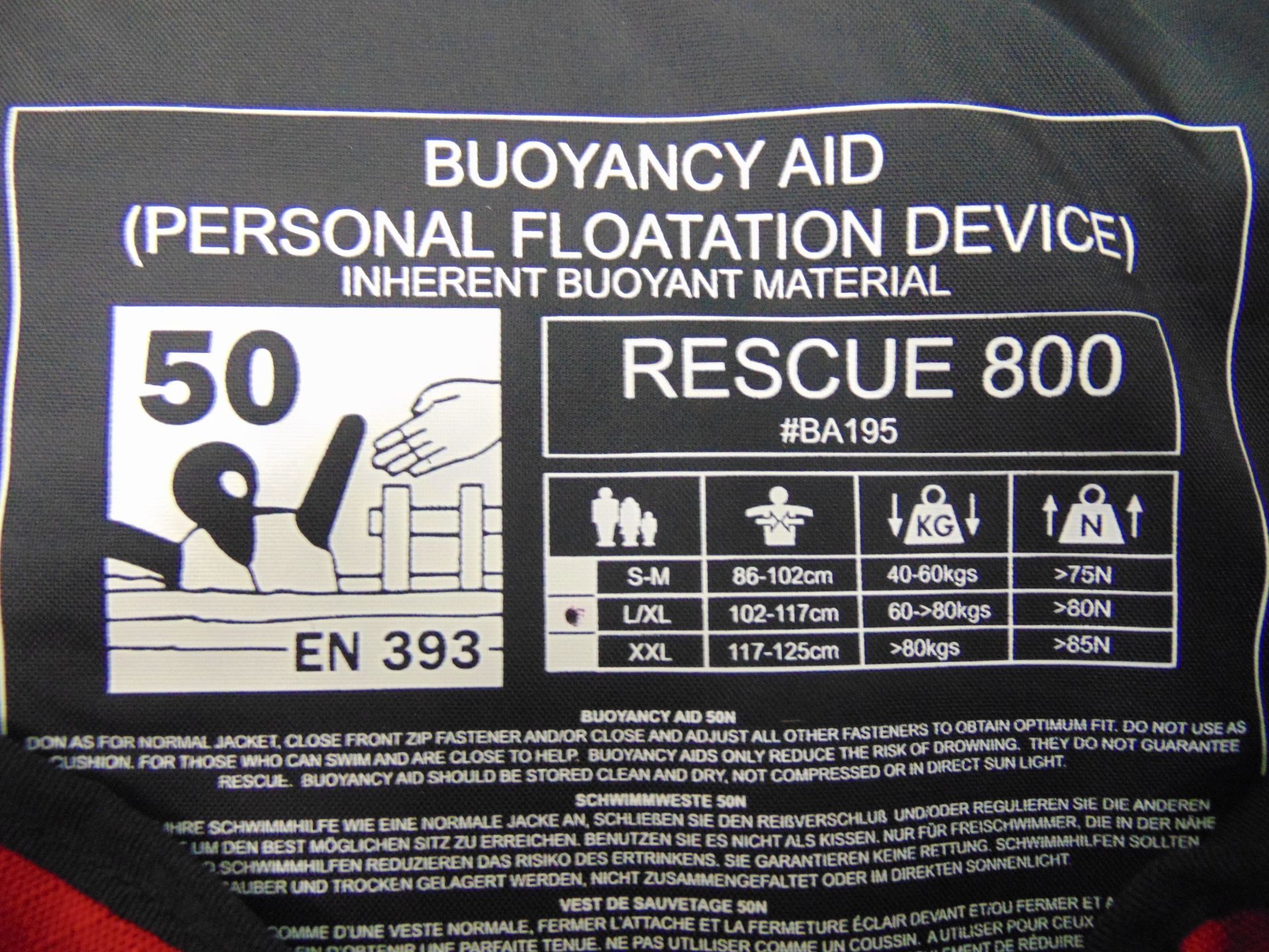 Palm Professional Rescue 800 Buoyancy Aid - PFD Personal Floatation Device Size L/XL - Image 4 of 4