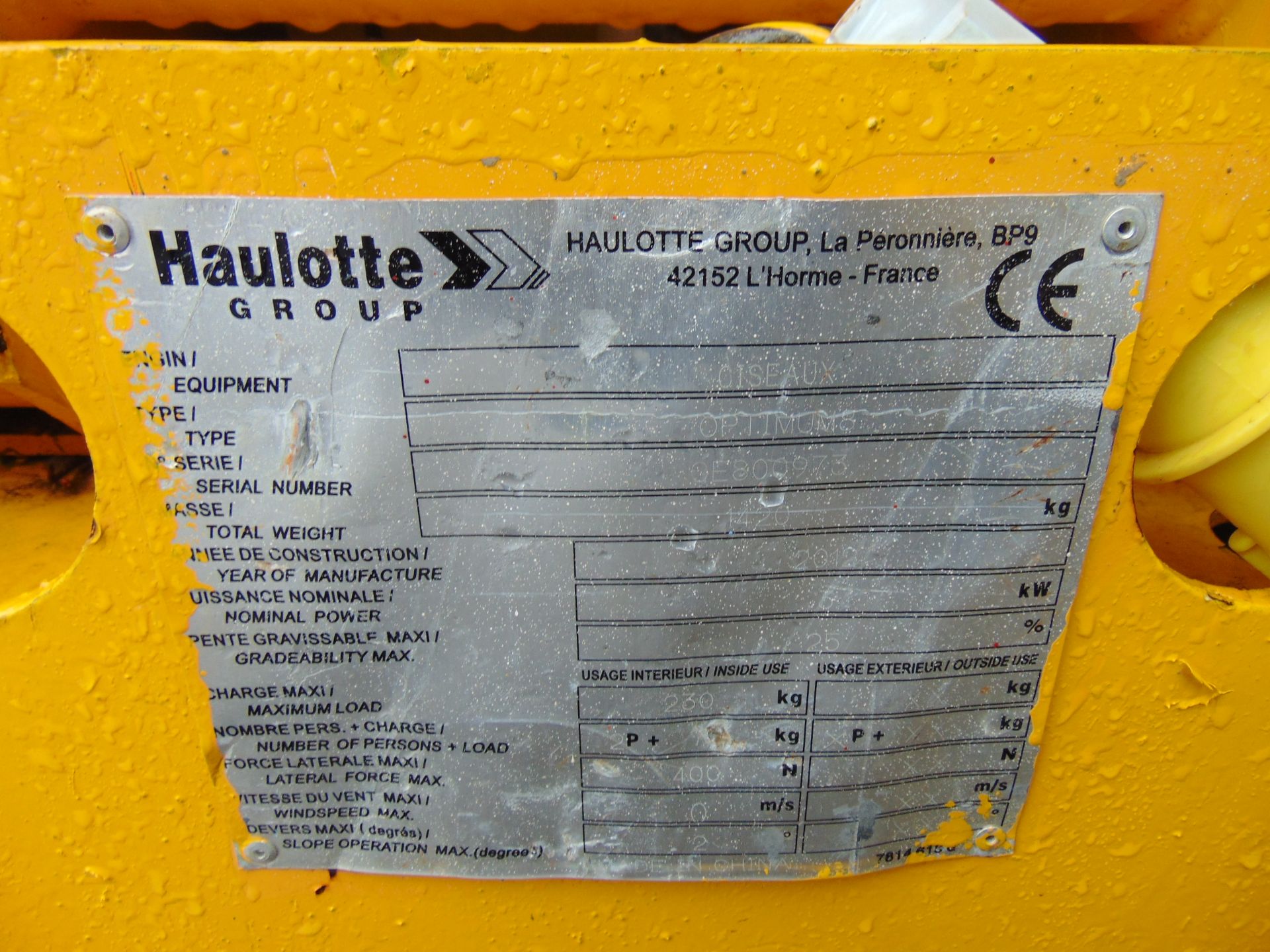 Haulotte Optimum 8 Electric Scissor Lift Access Platform ONLY 340 Hours! - Image 14 of 14